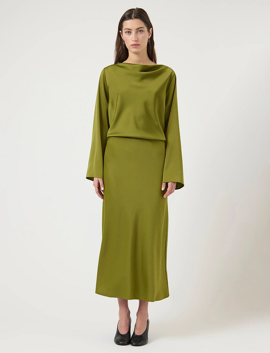 YAS - YASPELLA HW MIDI SKIRT S. NOOS - satinnederdele - cardamom seed - 4