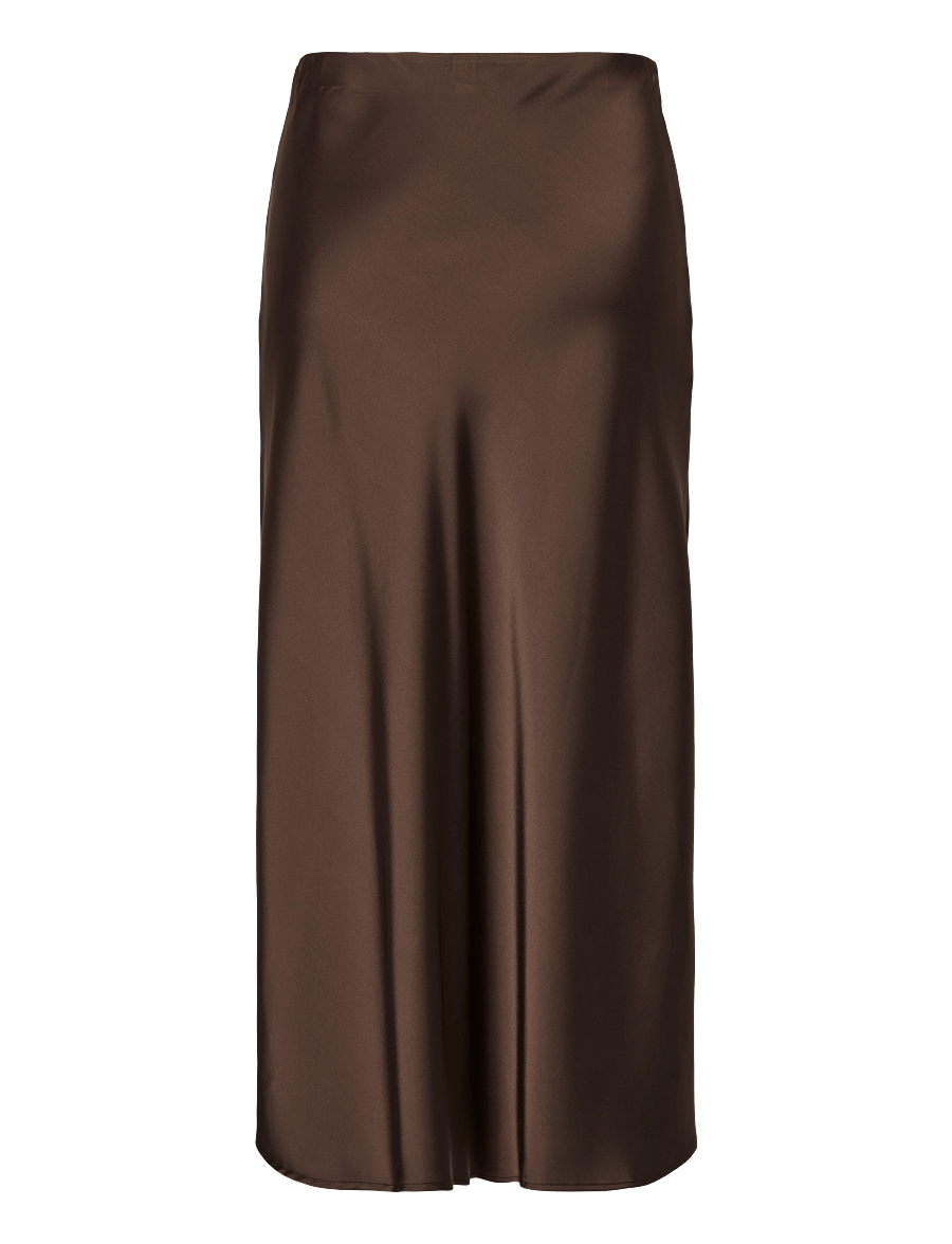 YAS - YASPELLA HW MIDI SKIRT S. NOOS - satinnederdele - chocolate brown - 2