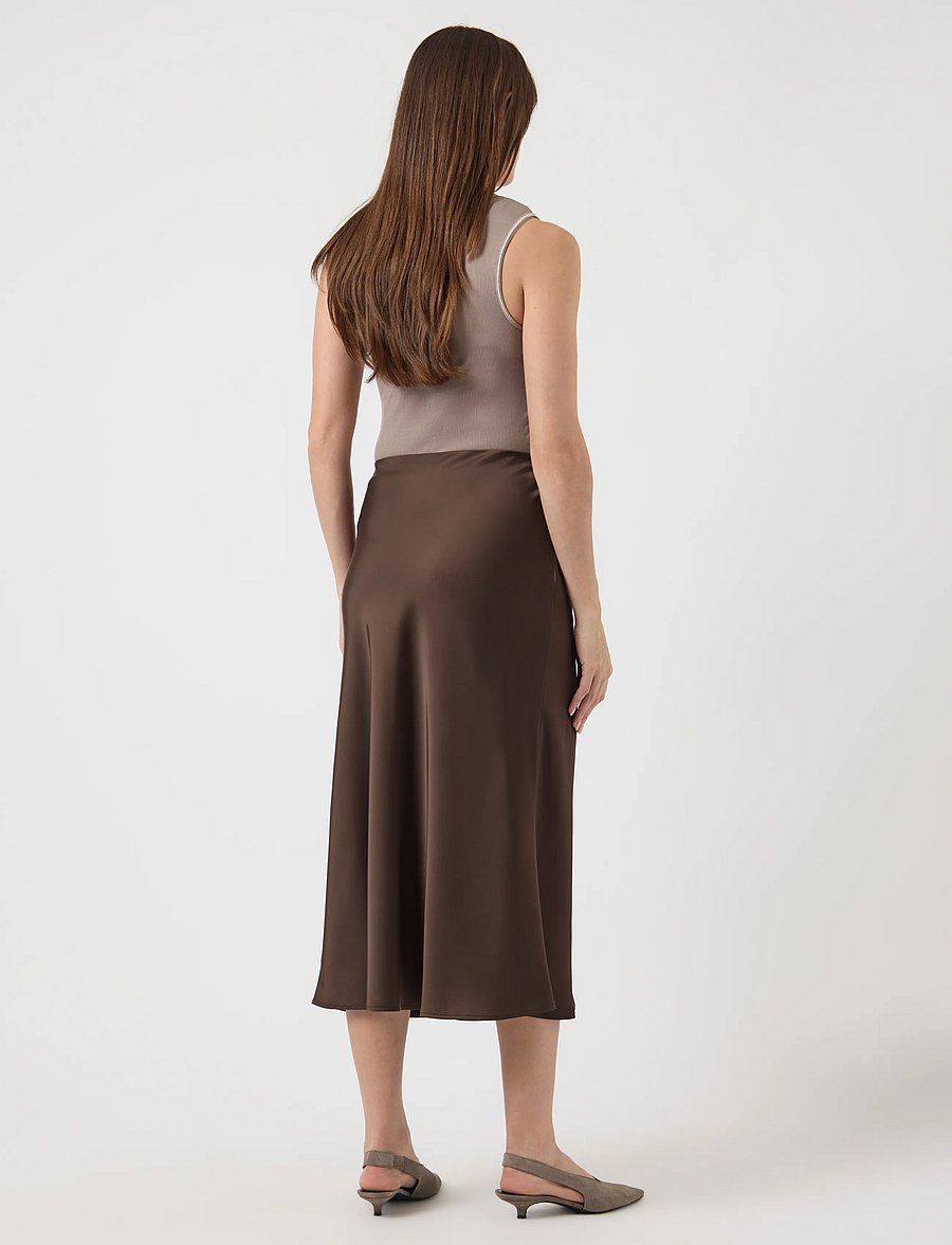 YAS - YASPELLA HW MIDI SKIRT S. NOOS - satinnederdele - chocolate brown - 3