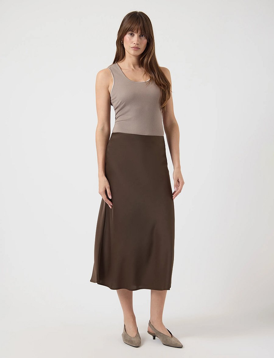 YAS - YASPELLA HW MIDI SKIRT S. NOOS - satinnederdele - chocolate brown - 4