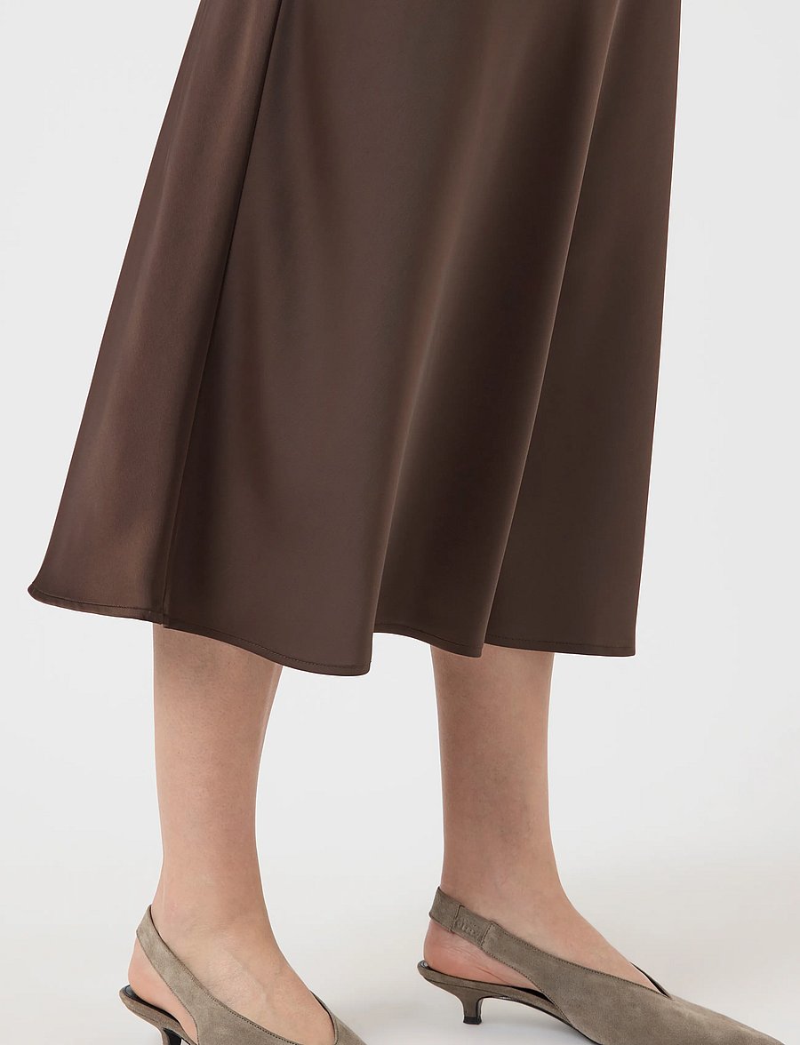 YAS - YASPELLA HW MIDI SKIRT S. NOOS - satinnederdele - chocolate brown - 5