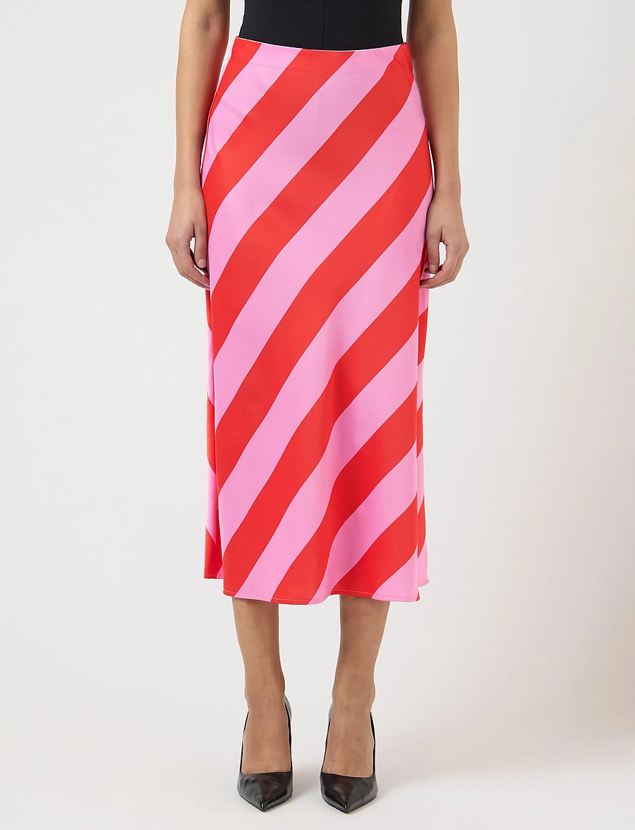 YAS - YASPELLA HW MIDI SKIRT S. NOOS - satínpils - cyclamen - 0