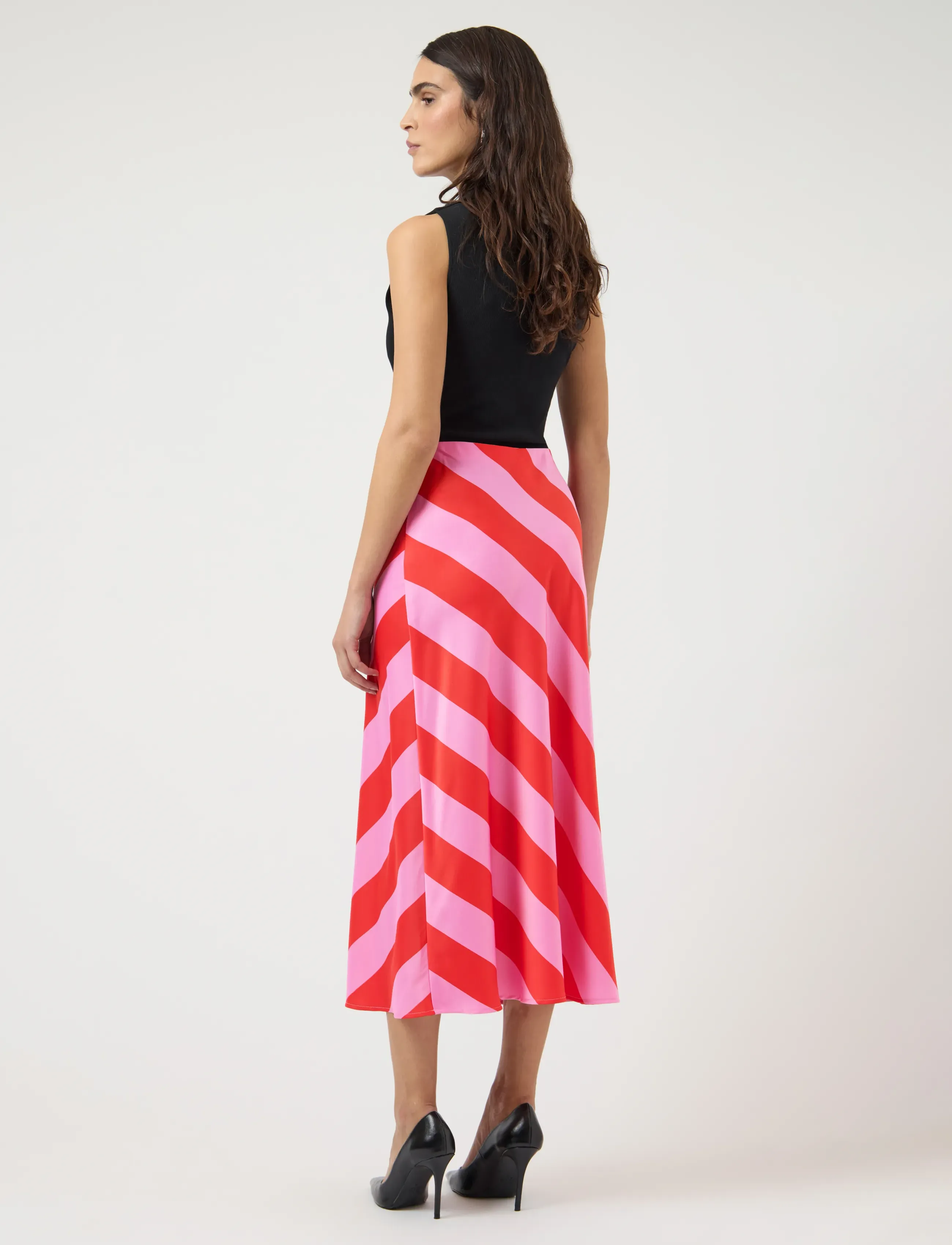 YAS - YASPELLA HW MIDI SKIRT S. NOOS - satínpils - cyclamen - 3