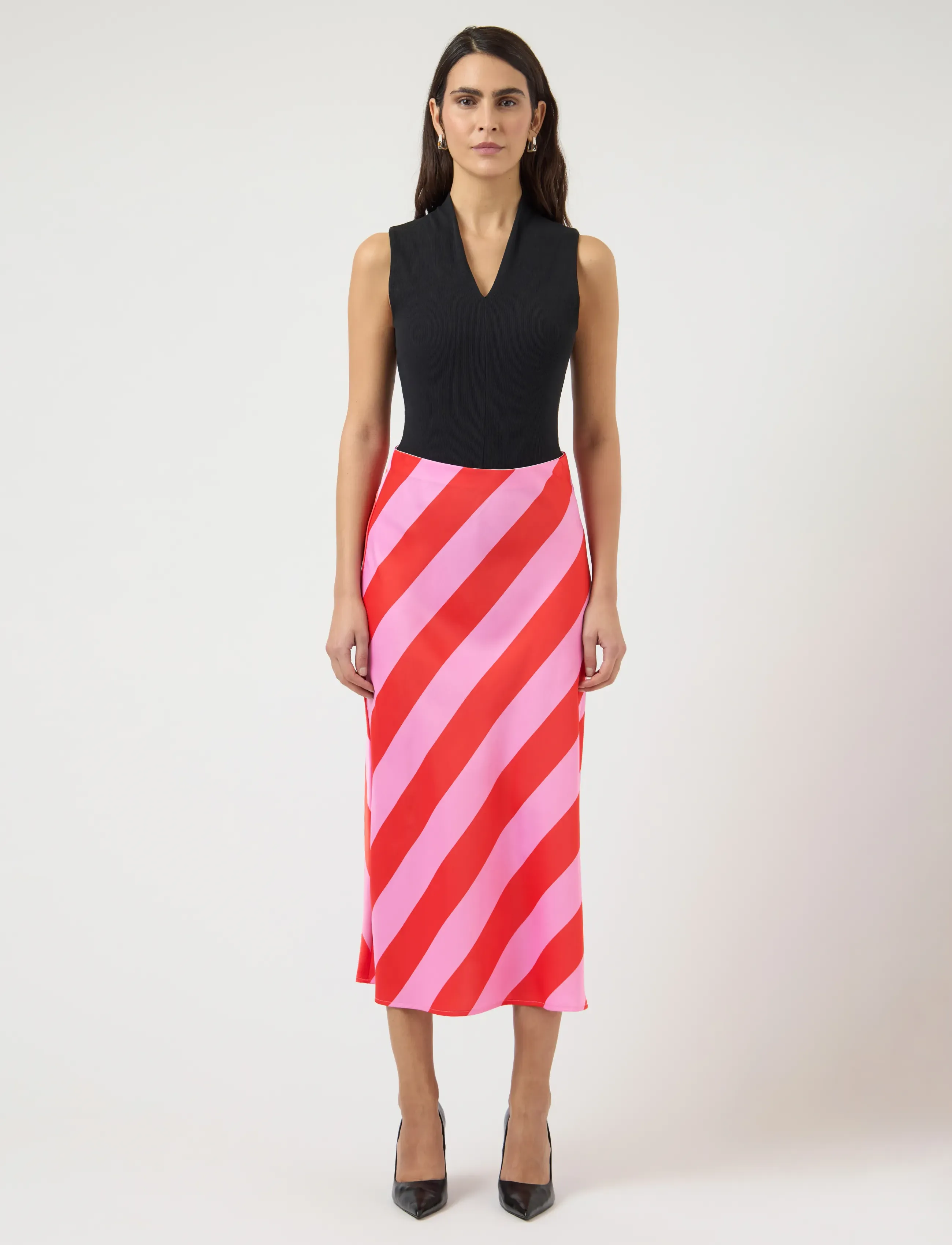 YAS - YASPELLA HW MIDI SKIRT S. NOOS - satínpils - cyclamen - 4