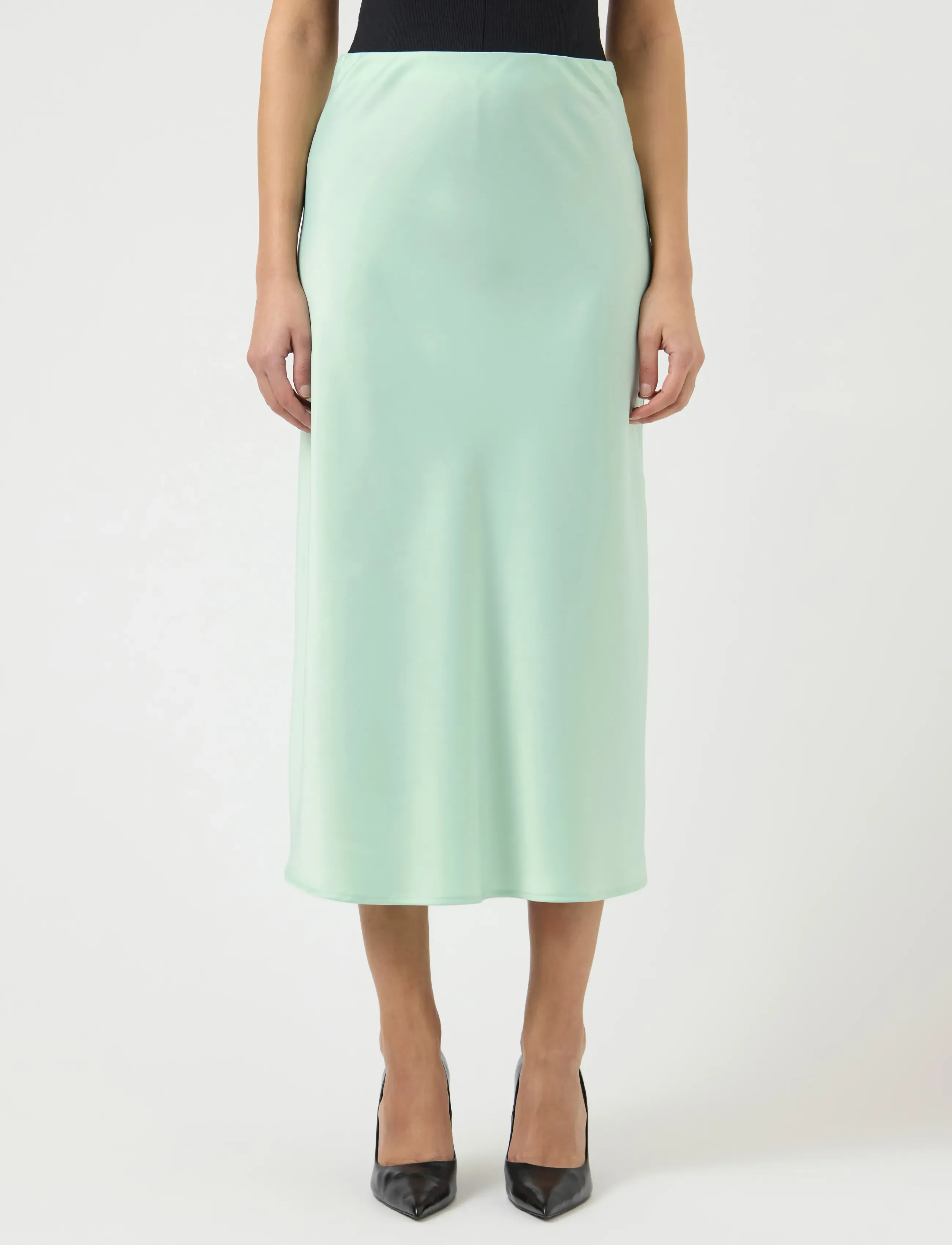 YAS YASPELLA HW MIDI SKIRT S. NOOS - Midi svārki - LICHEN / green
