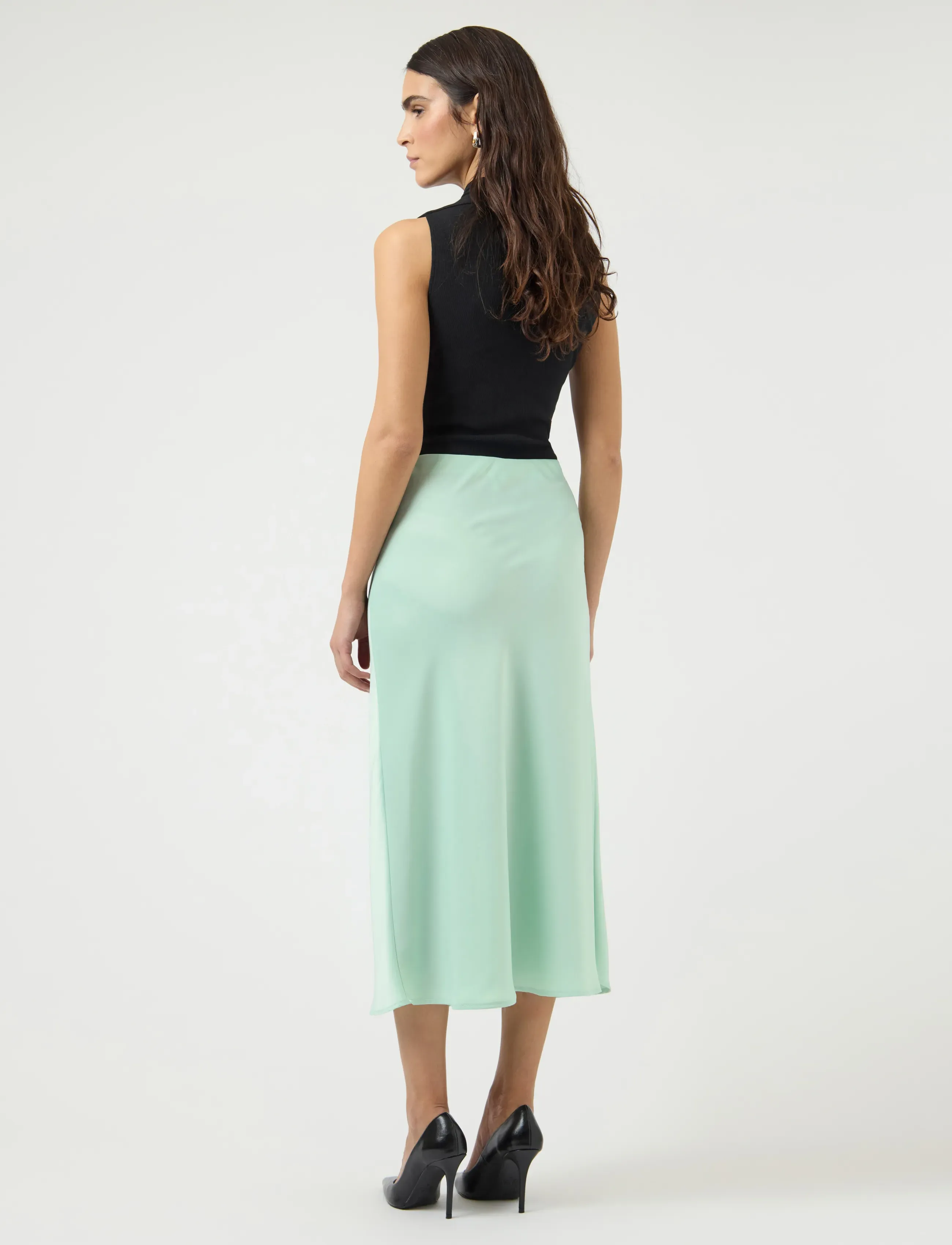 YAS - YASPELLA HW MIDI SKIRT S. NOOS - satinnederdele - lichen - 3