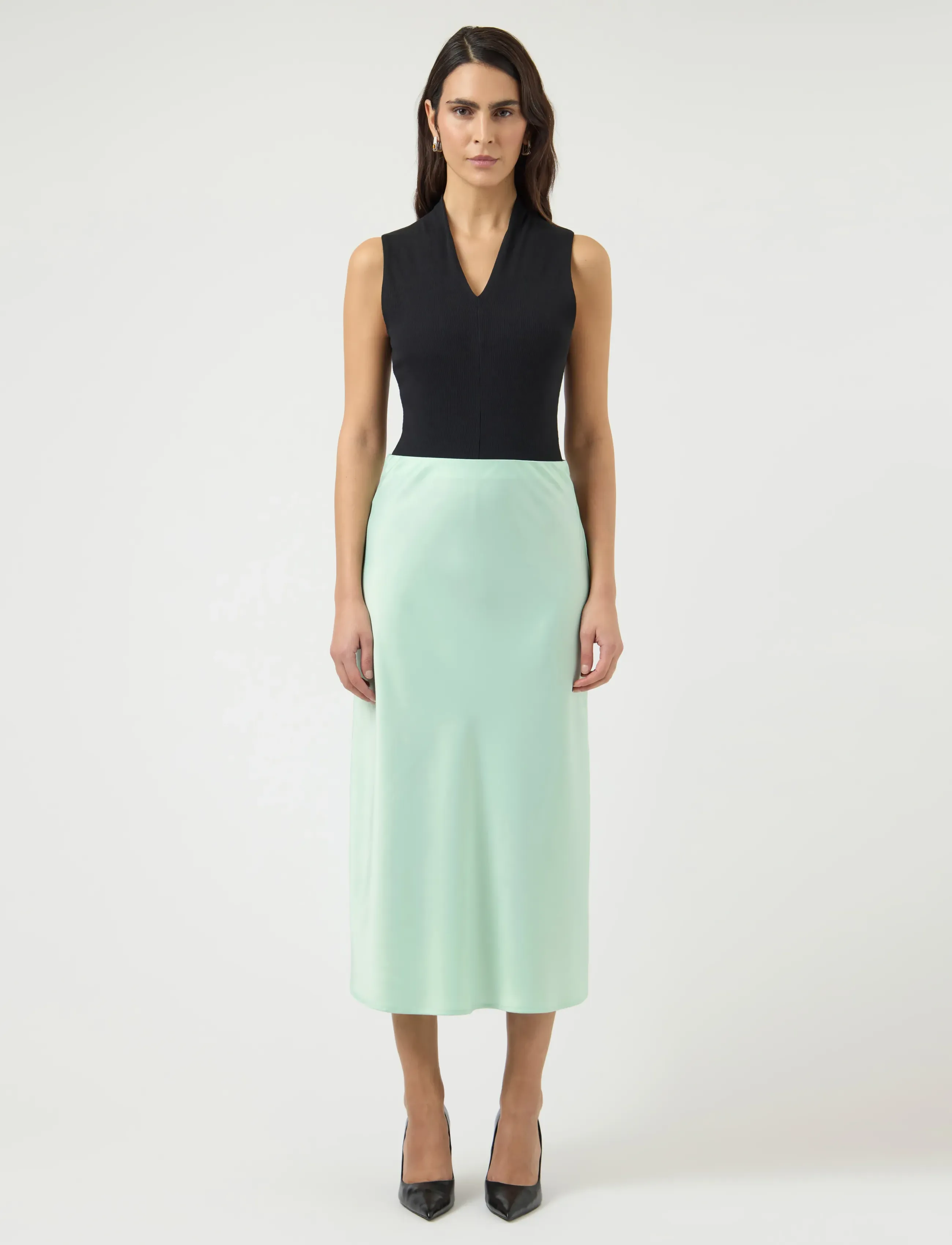 YAS - YASPELLA HW MIDI SKIRT S. NOOS - satinnederdele - lichen - 4