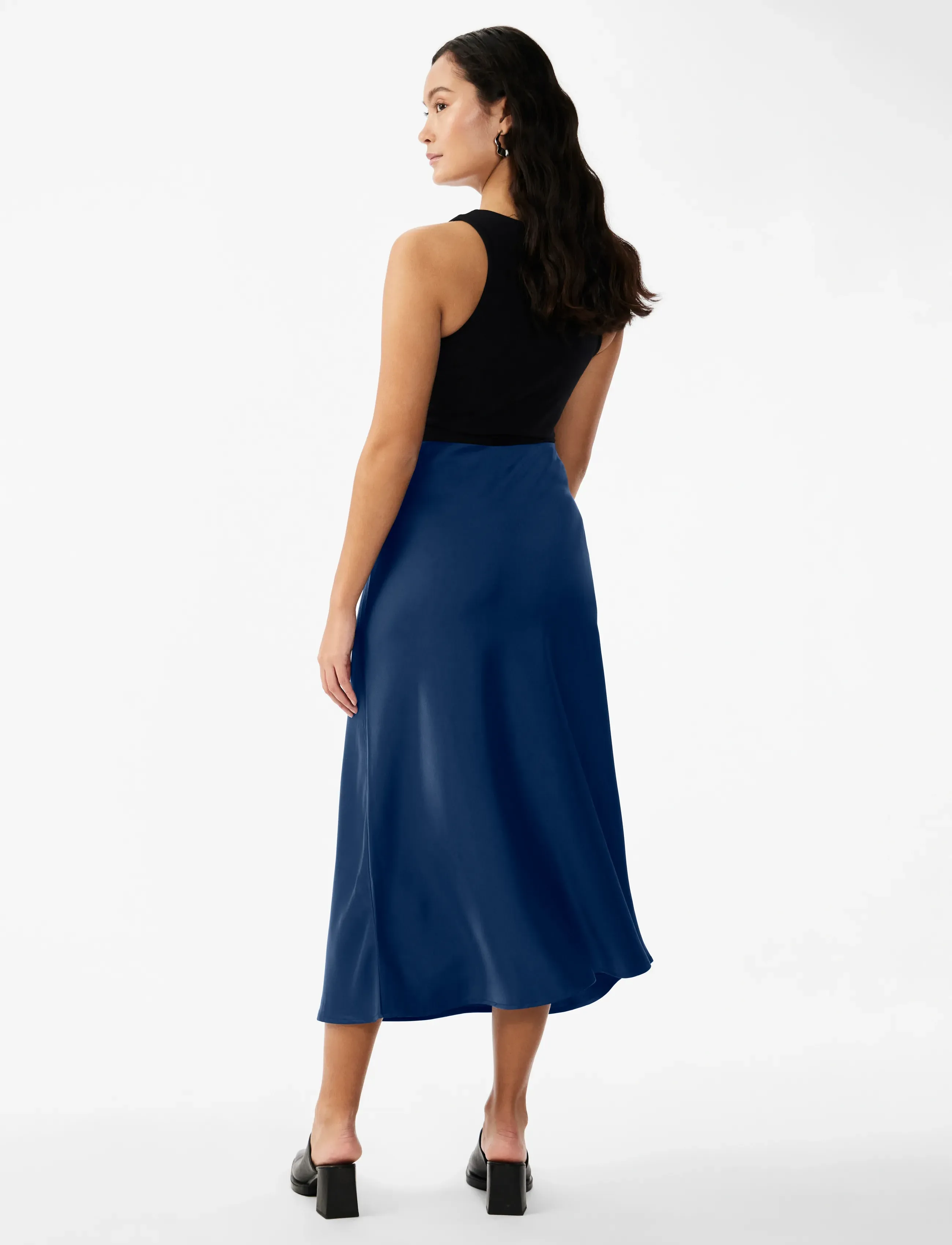 YAS - YASPELLA HW MIDI SKIRT S. NOOS - jupes en satin - navy peony - 3