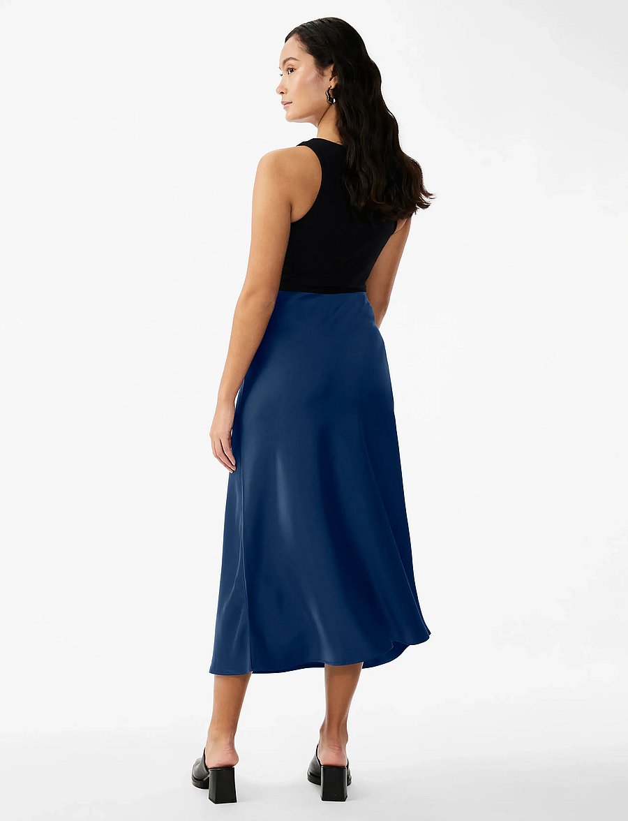 YAS - YASPELLA HW MIDI SKIRT S. NOOS - jupes en satin - navy peony - 3