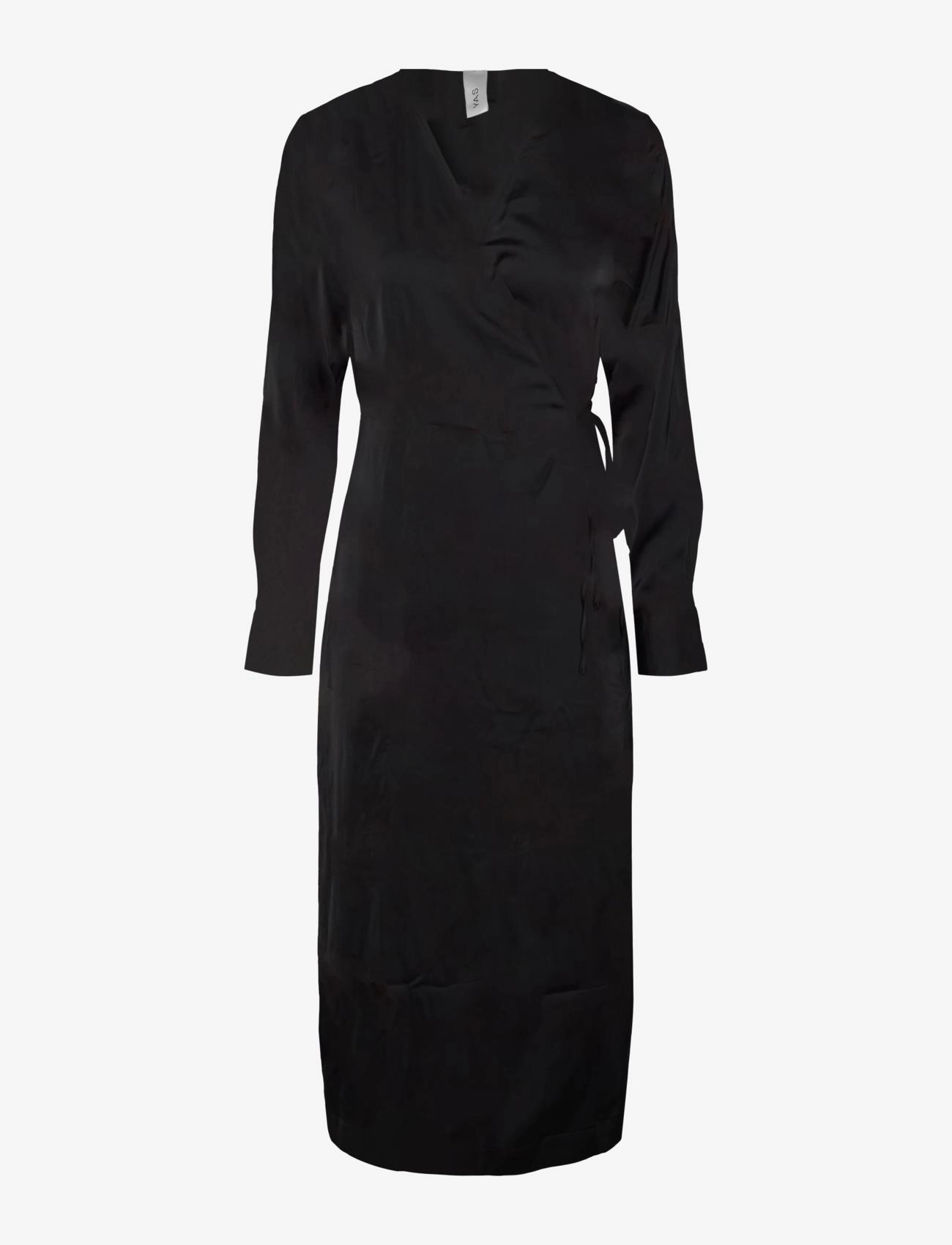 YAS Yaspella Ls Wrap Midi Kleid S. Schwarz - M - Damen