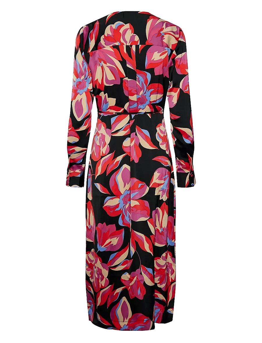 YAS - YASPELLA LS WRAP MIDI DRESS S. - wickelkleider - black - 2