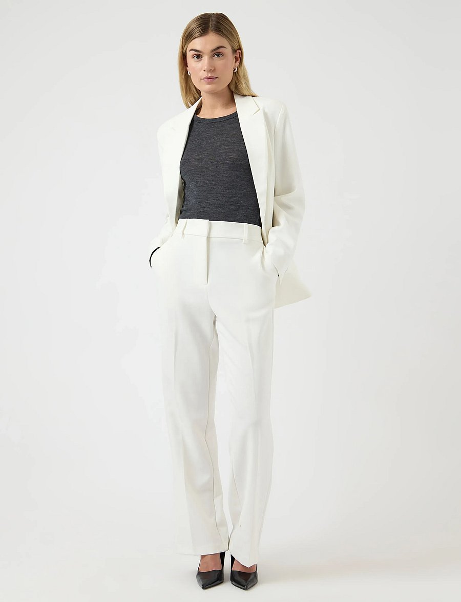 YAS - YASLIKKA HW PANTS S. NOOS - anzugshosen - star white - 4