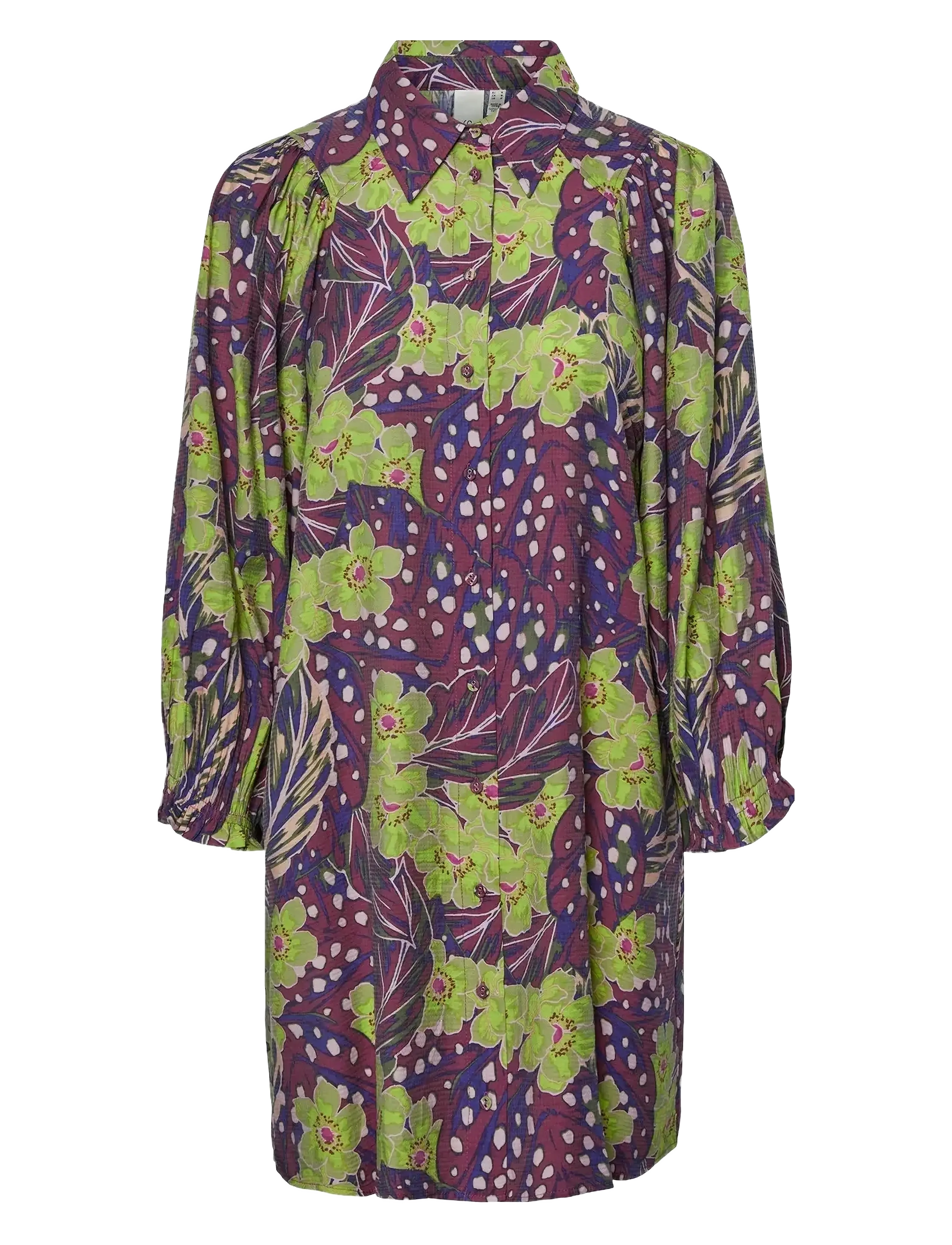 YAS YASEMILI 7/8 SHIRT DRESS S. - Apģērbi - AMARANTH / purple