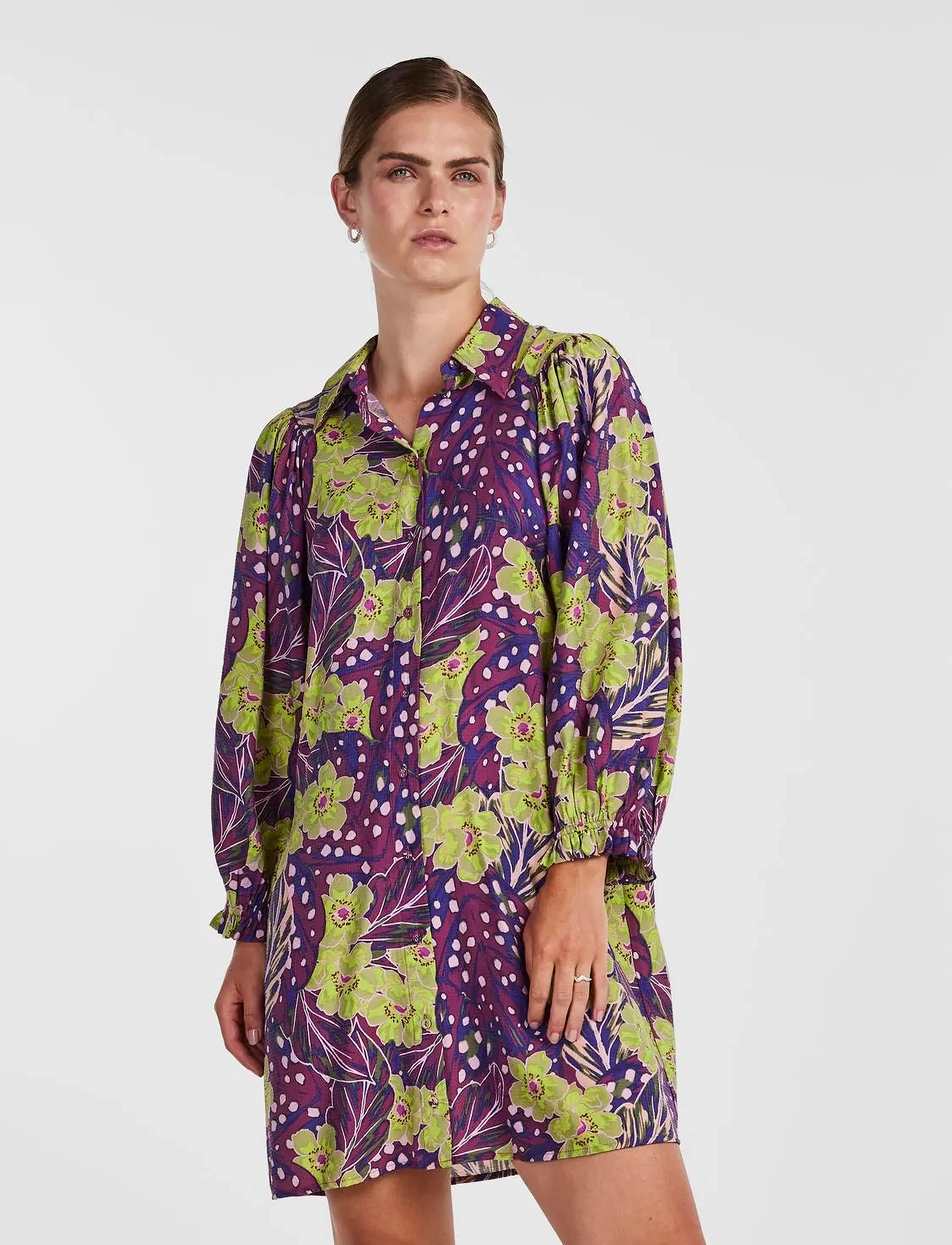 YAS YASEMILI 7/8 SHIRT DRESS S. - Kleider - AMARANTH / purple