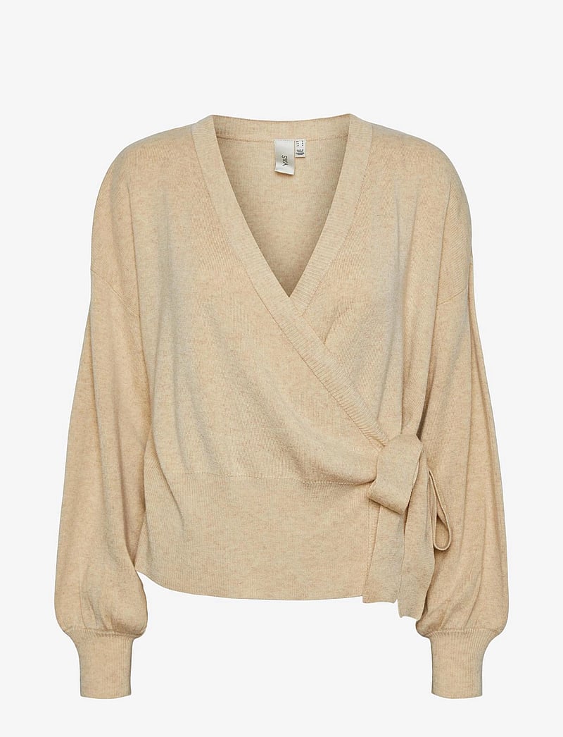 YAS - YASASSI LS WRAP KNIT CARDIGAN S. NOOS - kardigani - birch - 1