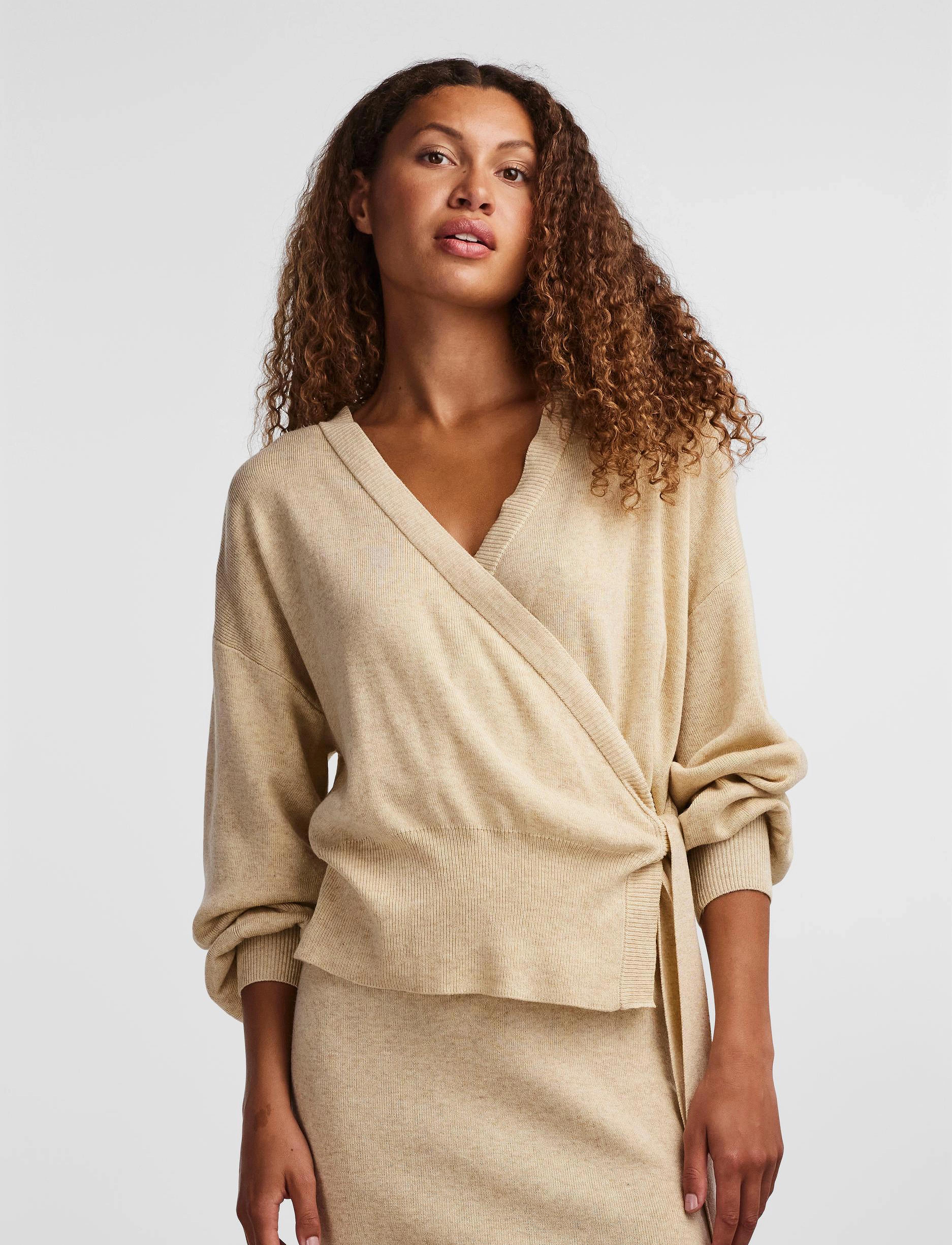 Yasassi Ls Wrap Knit Cardigan S. Noos