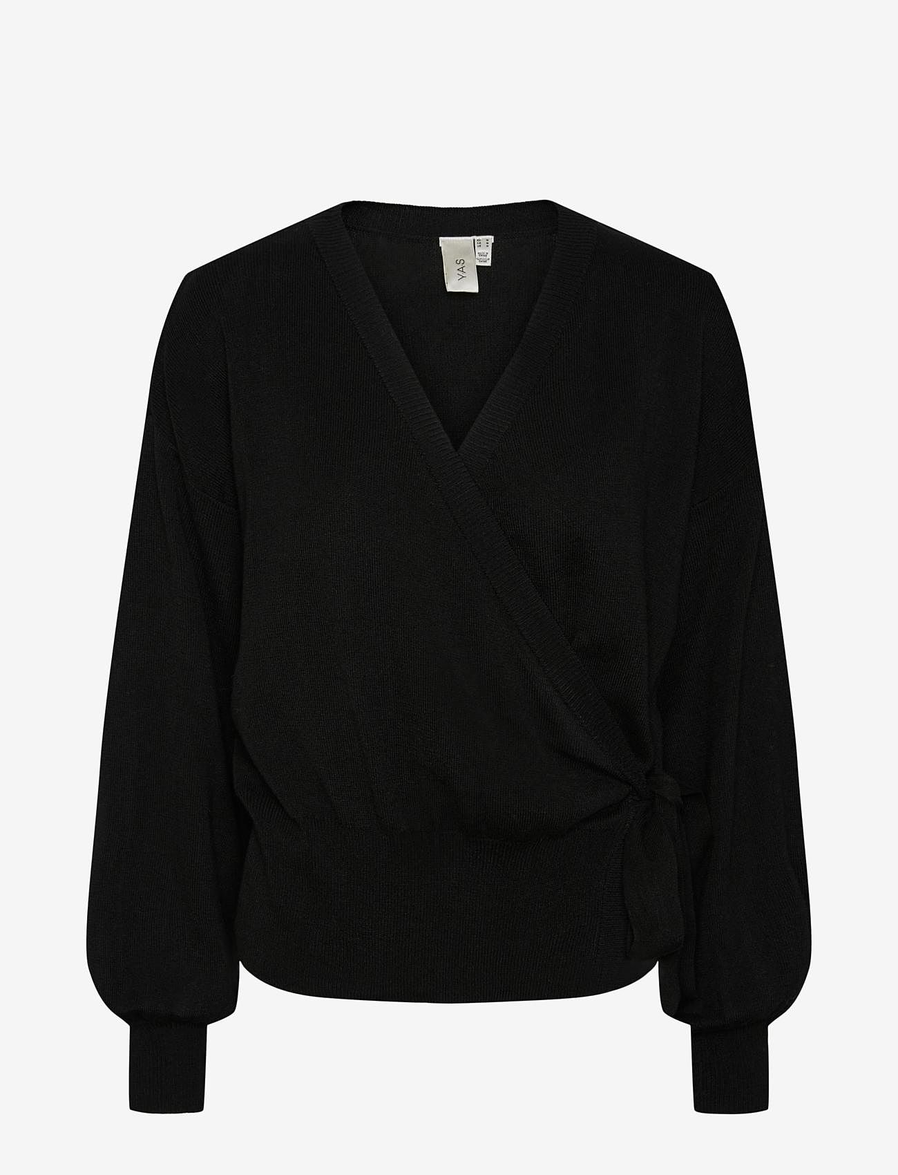 YAS - YASASSI LS WRAP KNIT CARDIGAN S. NOOS - koftor - black - 1