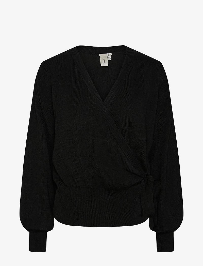 YAS - YASASSI LS WRAP KNIT CARDIGAN S. NOOS - koftor - black - 1