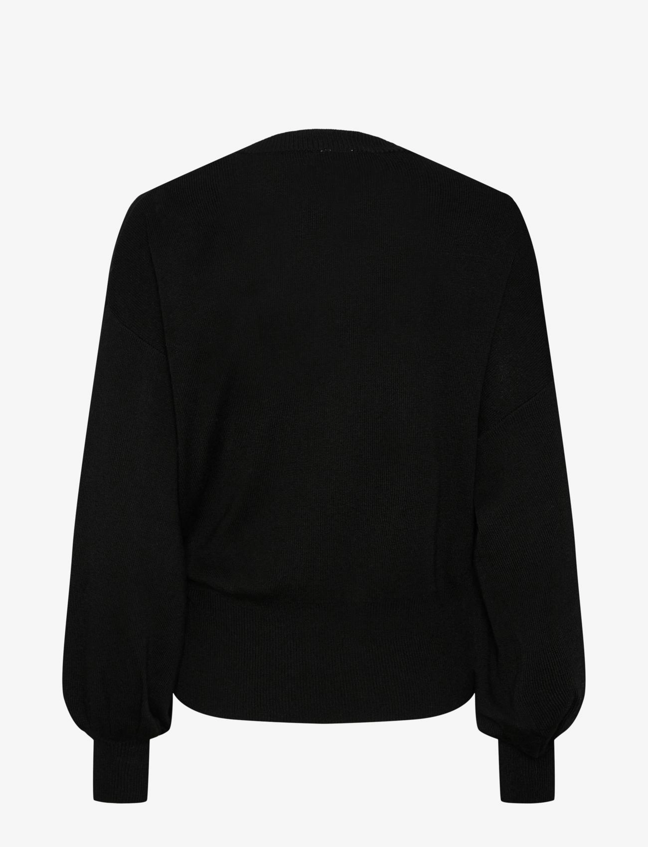 YAS - YASASSI LS WRAP KNIT CARDIGAN S. NOOS - cardigans - black - 2