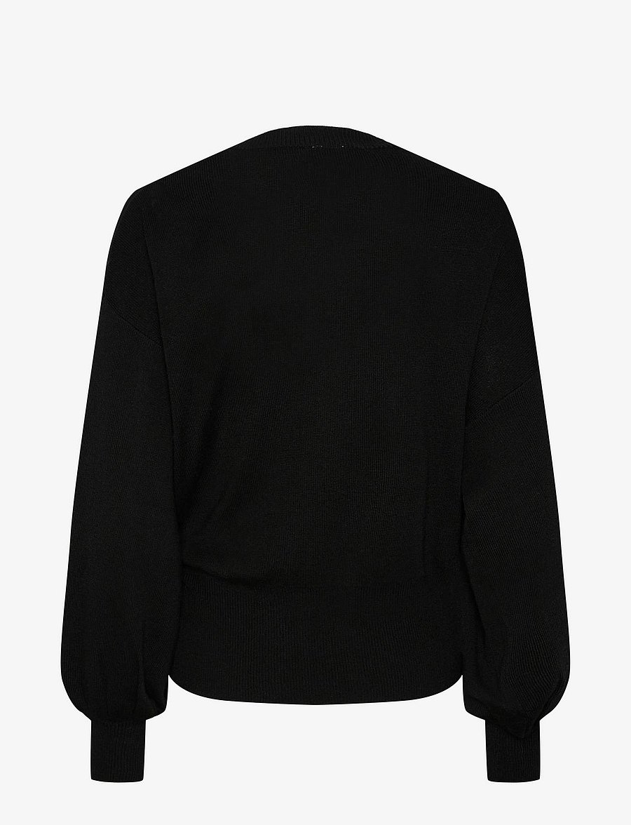 YAS - YASASSI LS WRAP KNIT CARDIGAN S. NOOS - kardiganid - black - 2