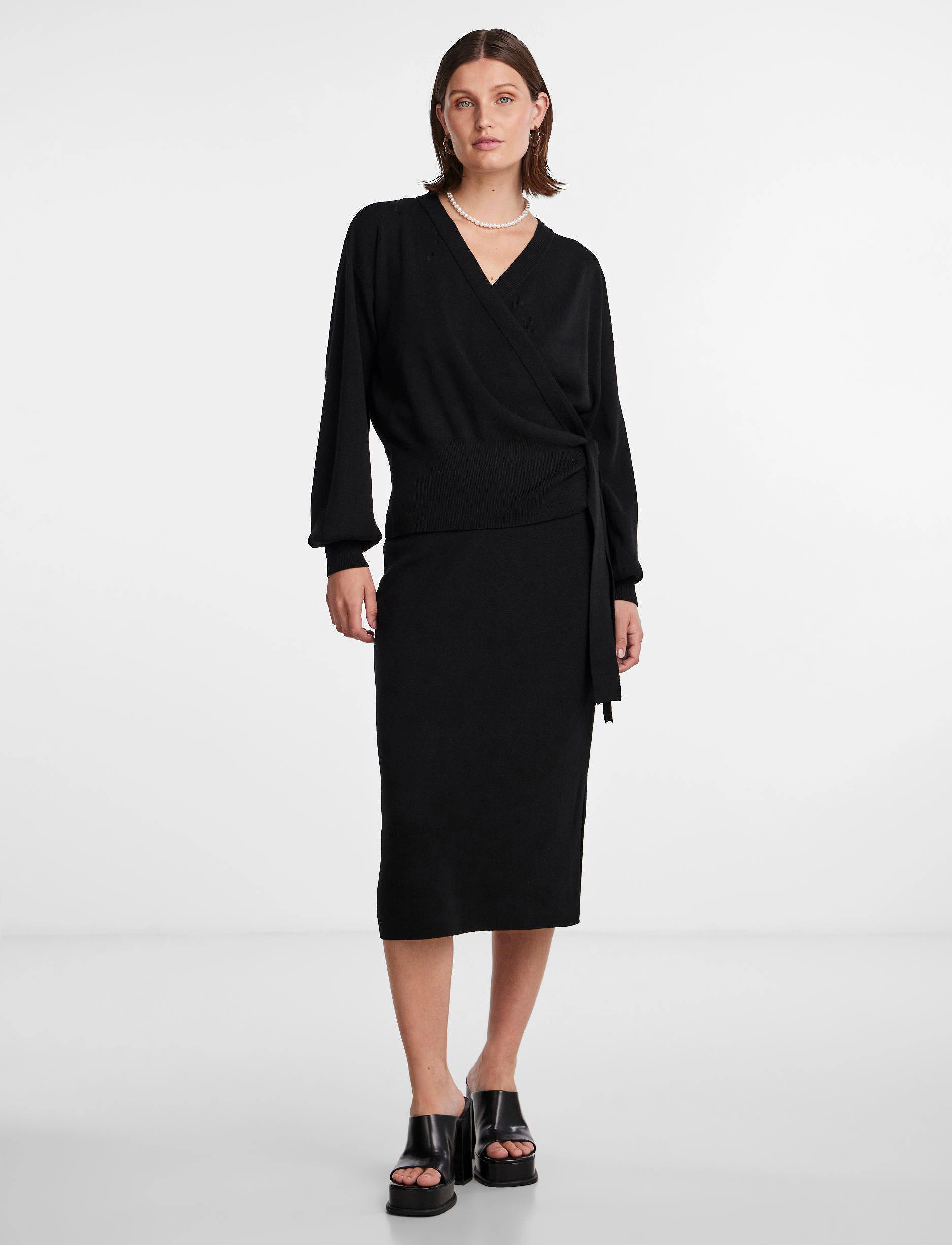 Yasassi Ls Wrap Knit Cardigan S. Noos