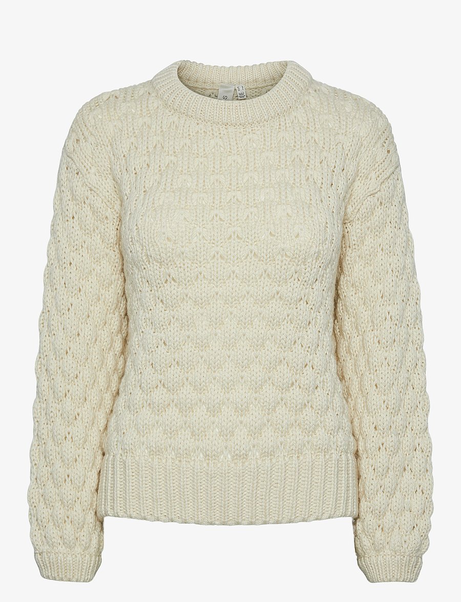 YAS - YASBUBBA LS KNIT PULLOVER S. NOOS - pullover - birch - 1