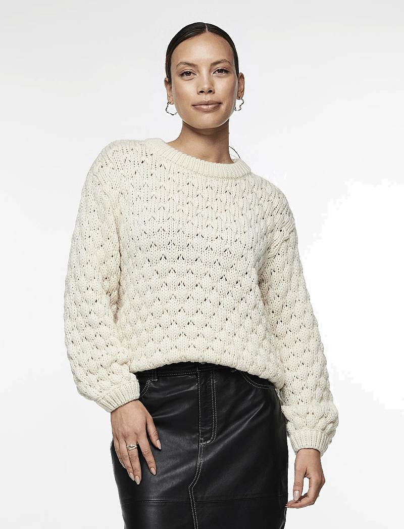 YAS - YASBUBBA LS KNIT PULLOVER S. NOOS - pullover - birch - 0