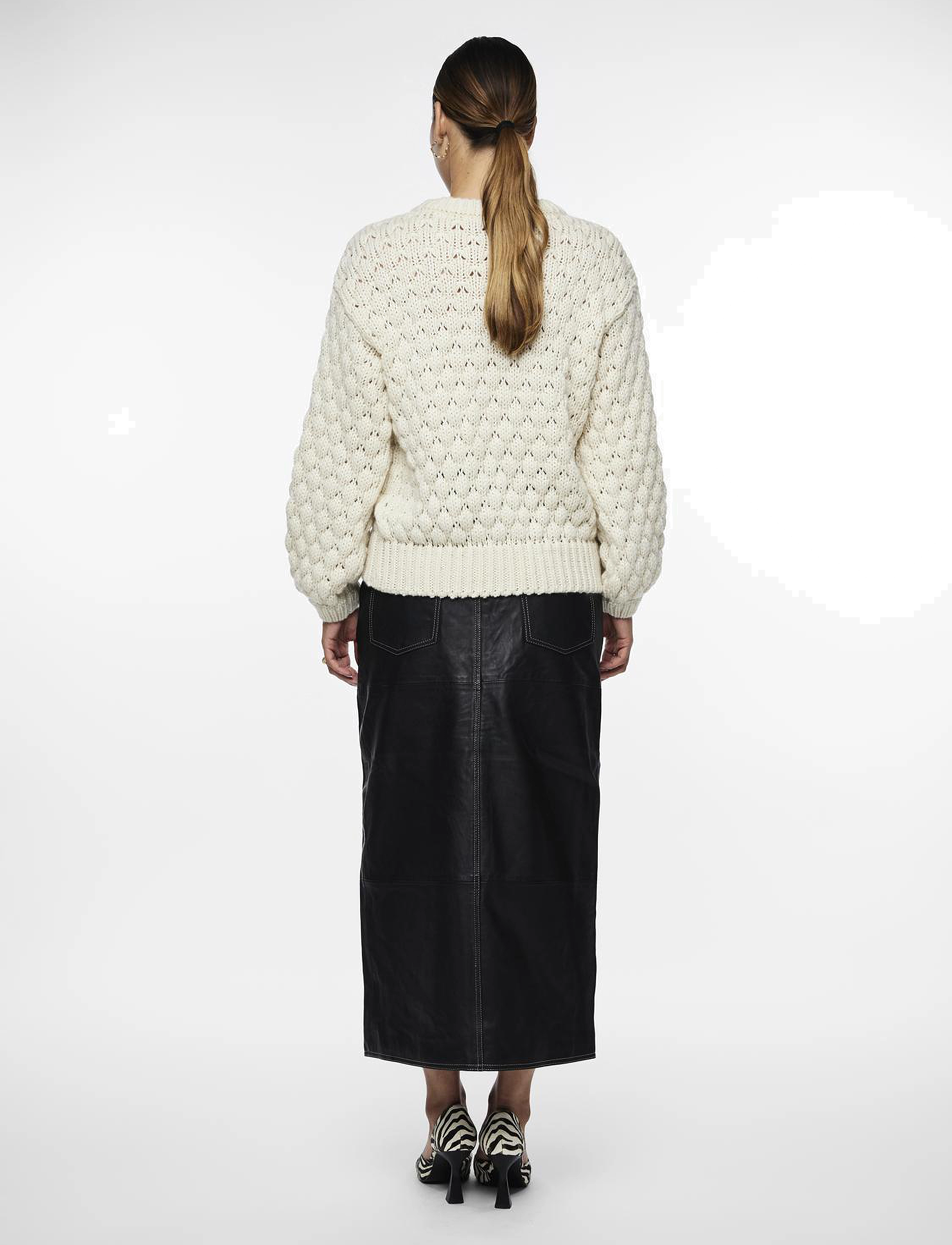 YAS - YASBUBBA LS KNIT PULLOVER S. NOOS - laveste priser - birch - 3