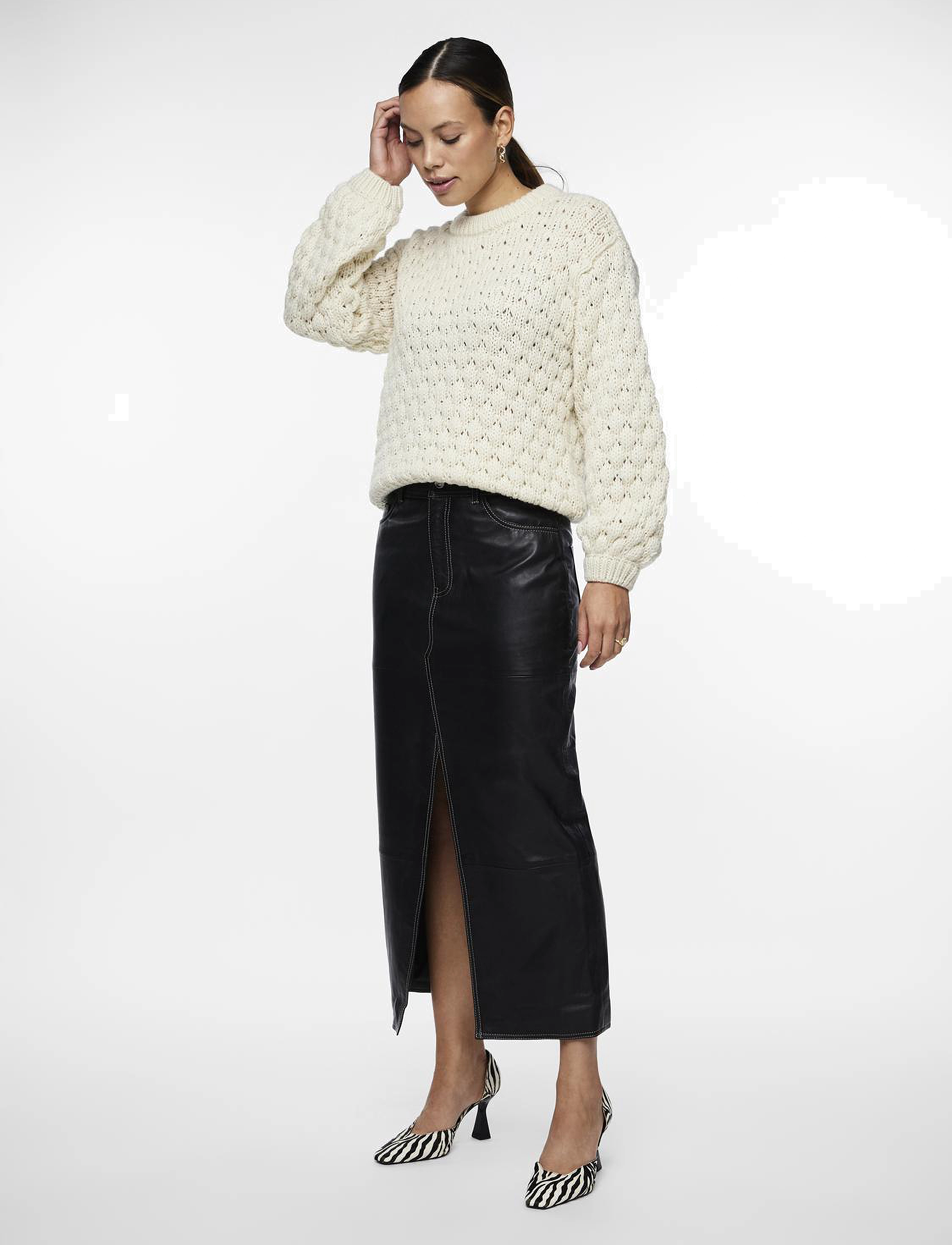 YAS - YASBUBBA LS KNIT PULLOVER S. NOOS - laveste priser - birch - 5