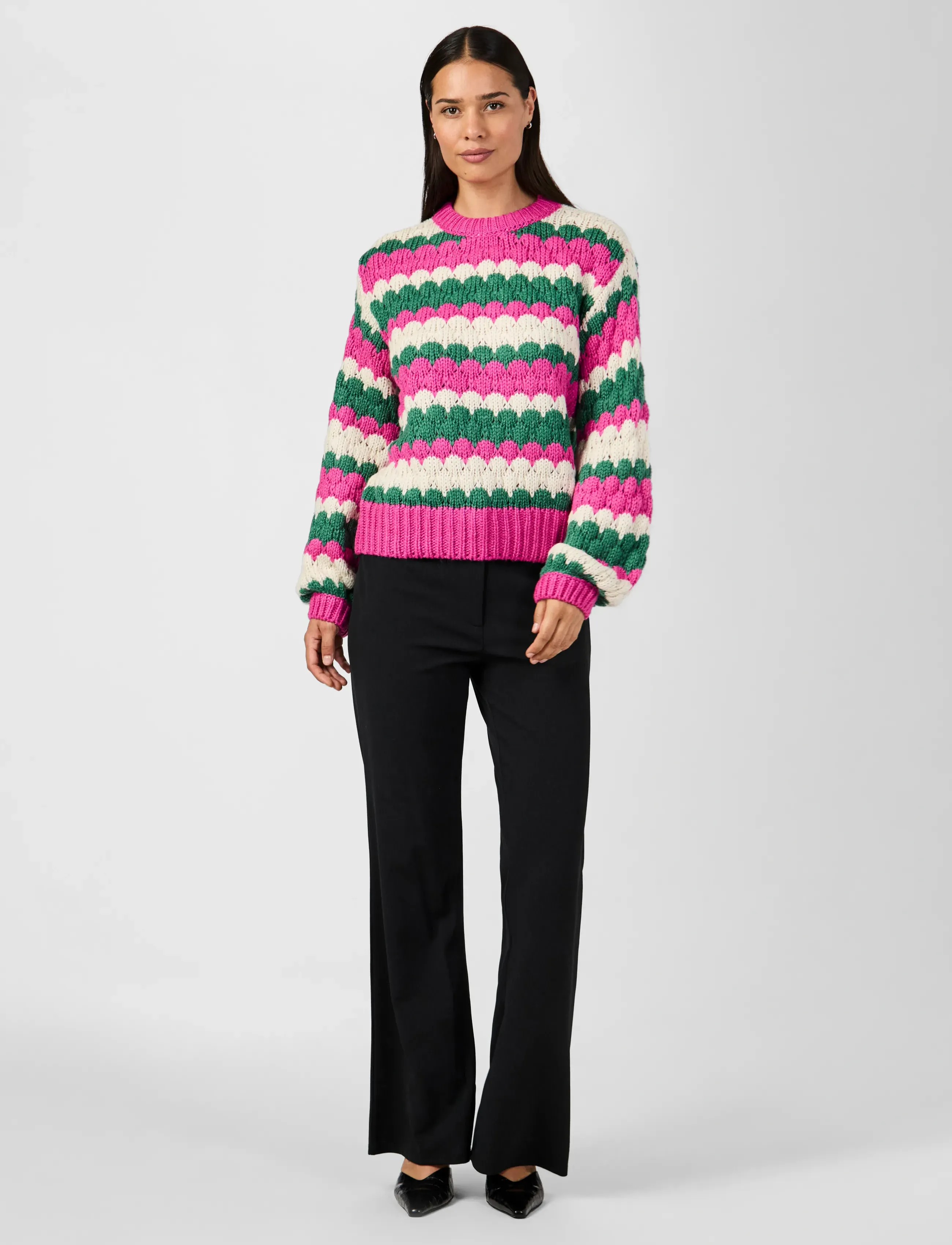 YAS - YASBUBBA LS KNIT PULLOVER S. NOOS - pullover - fuchsia fedora - 4