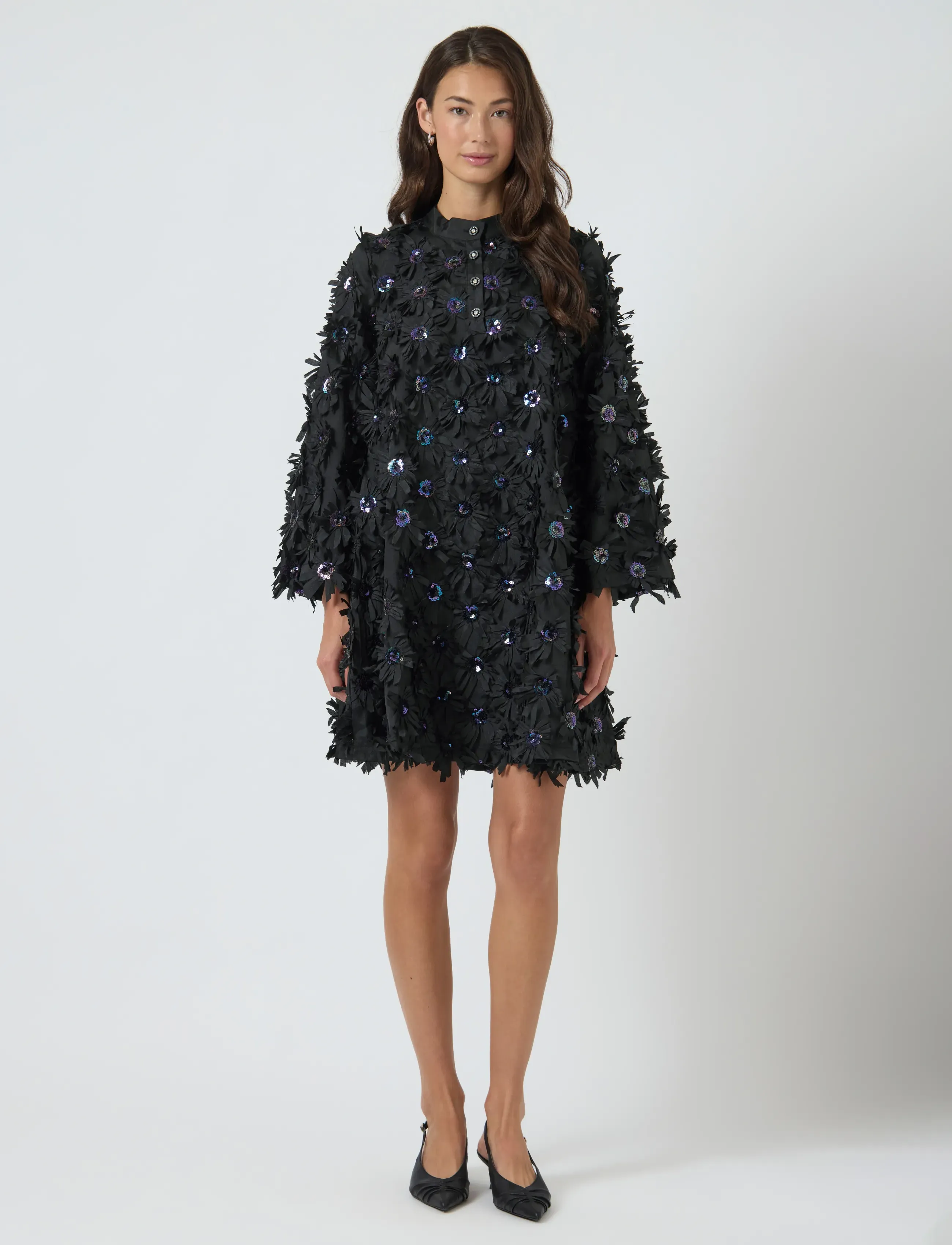 YAS YASABELONE 7/8 SHORT DRESS - SHOW - Tøj - BLACK / black