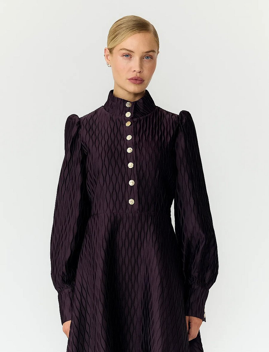 YAS - YASRIPPLE LS DRESS S. NOOS - pidulikud kleidid - plum perfect - 0