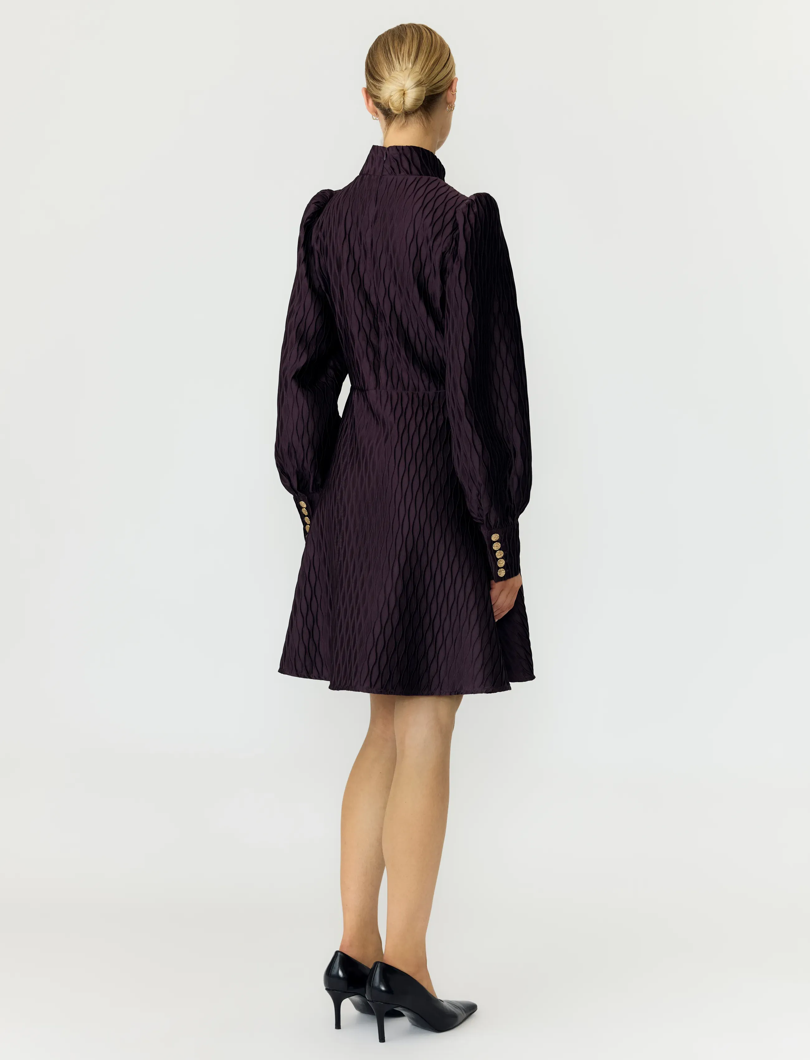 YAS - YASRIPPLE LS DRESS S. NOOS - pidulikud kleidid - plum perfect - 3