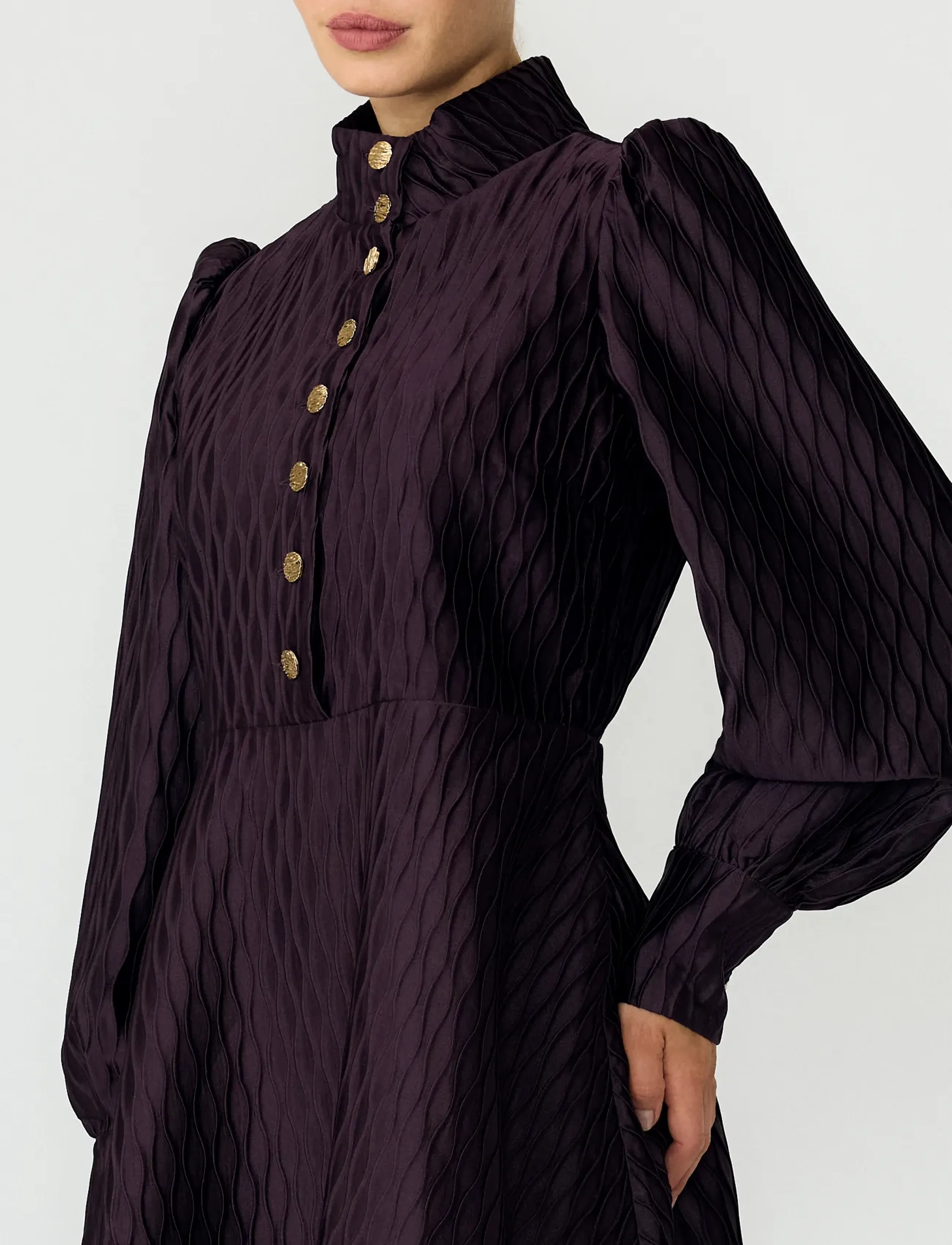 YAS - YASRIPPLE LS DRESS S. NOOS - pidulikud kleidid - plum perfect - 5