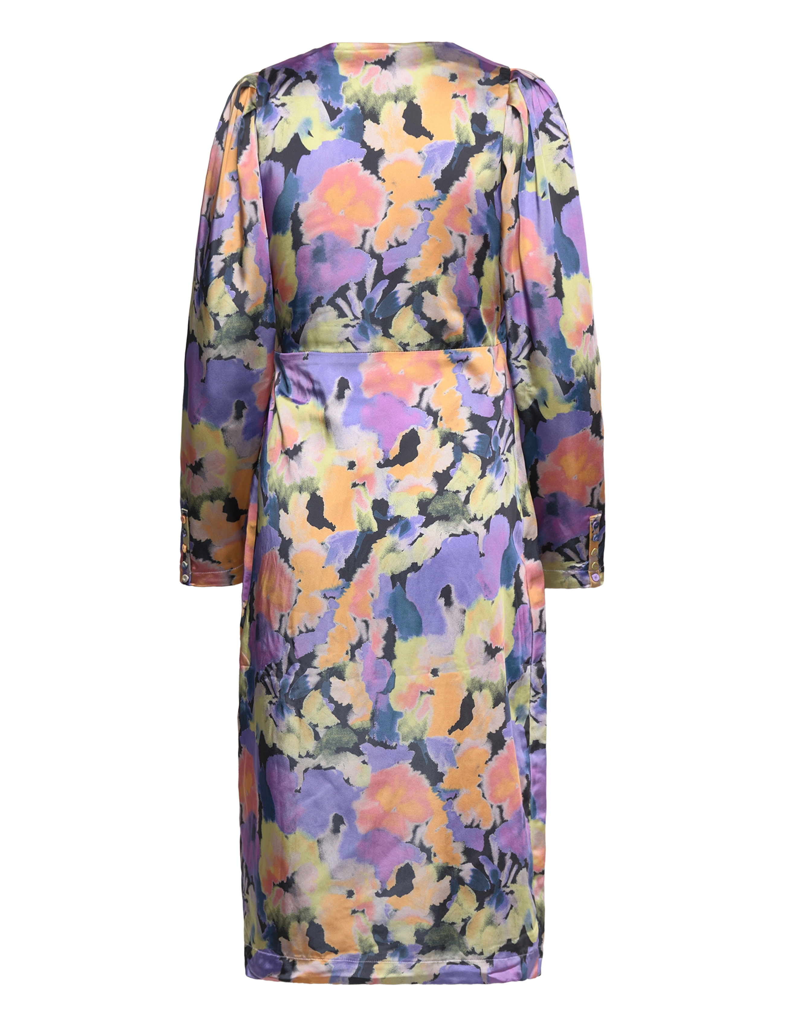 YAS - YASPAINTERLY LS WRAP MIDI DESS S. - SHOW - hõlmikkleidid - black - 2