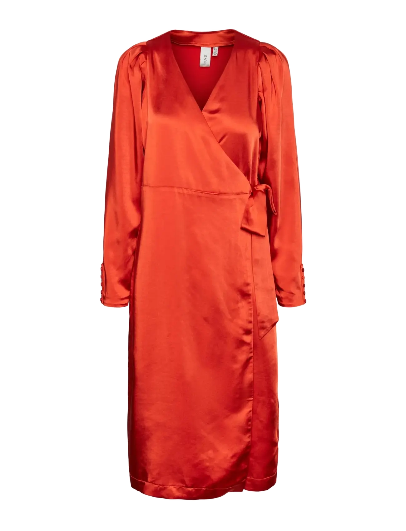 YAS Yaspainterly Ls Wrap Midi Dess S. - Show Rot - XS - Damen