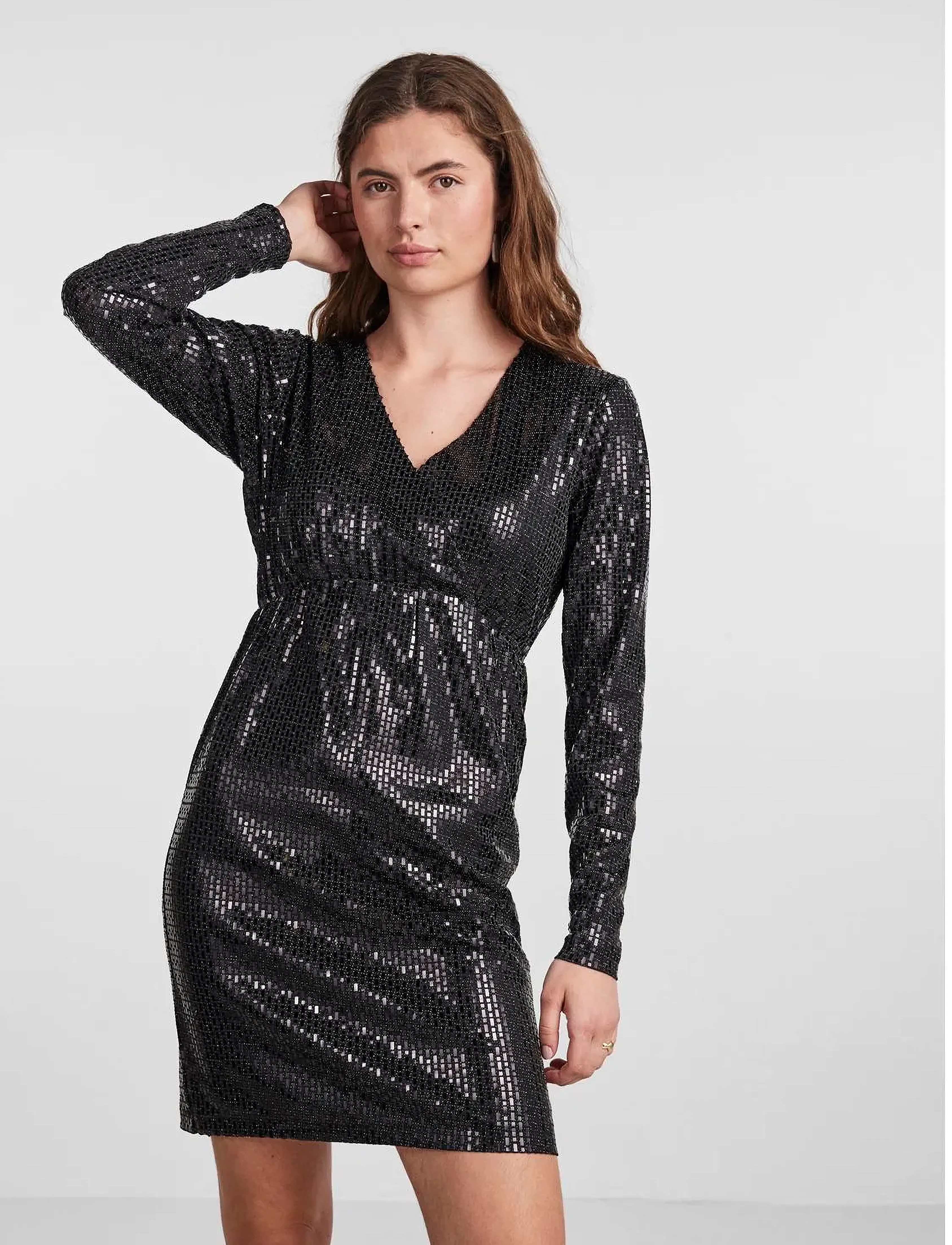 YAS YASDARKNESS LS DRESS - SHOW - Kjoler - BLACK / black