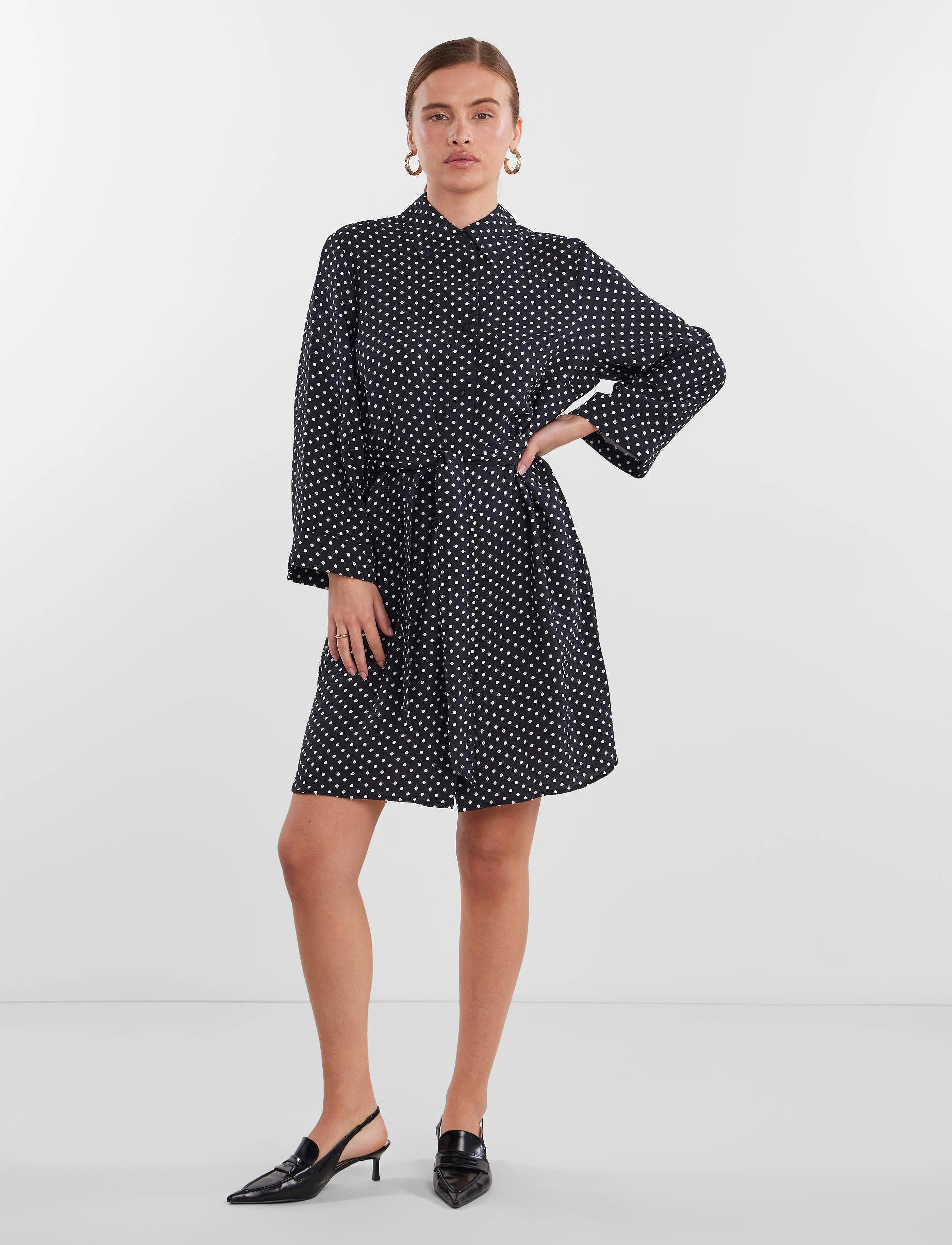 YAS - YASDALILA 7/8 SHIRT DRESS - hemdkleider - black - 4