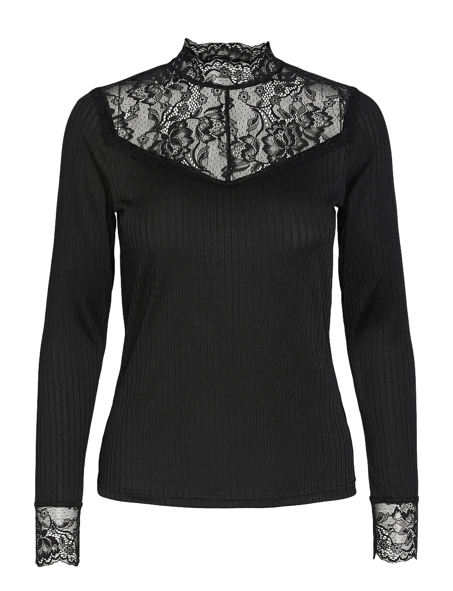 YAS - YASBLACE LS TOP S. NOOS - langærmede toppe - black - 1