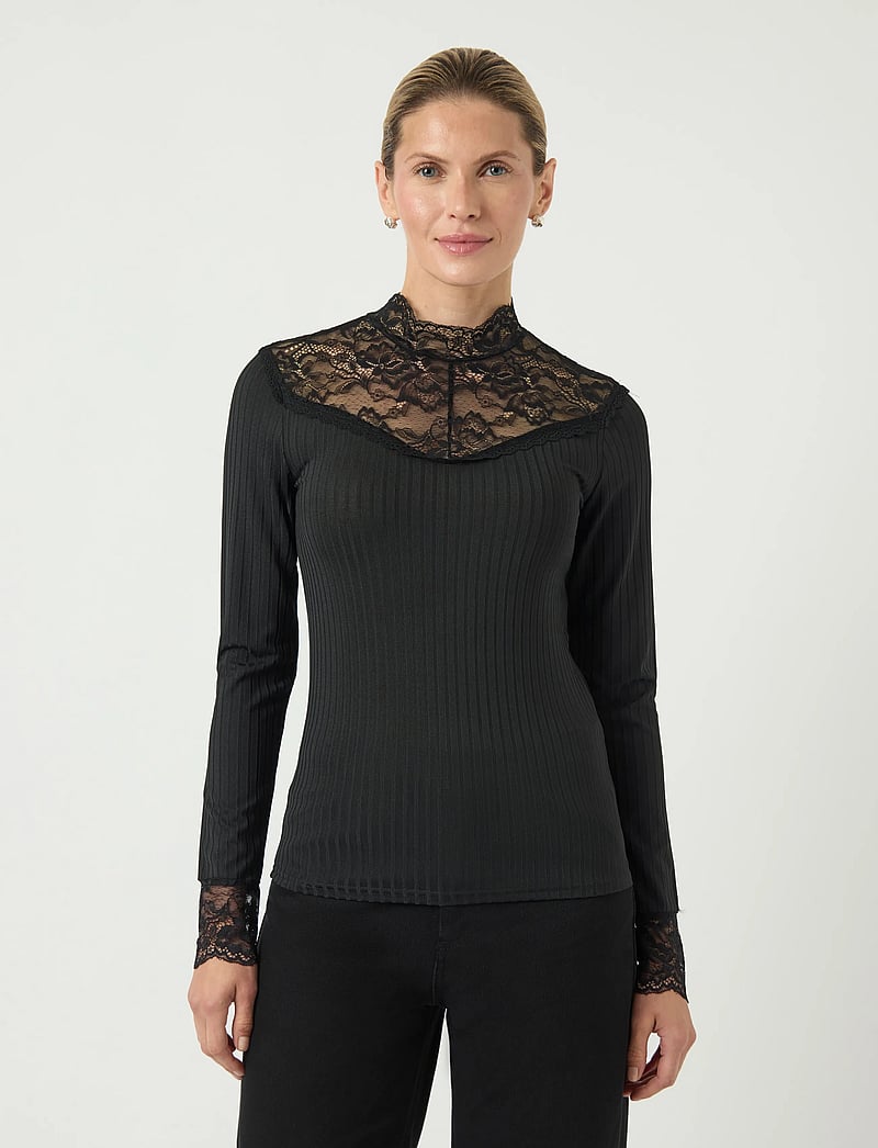 YAS - YASBLACE LS TOP S. NOOS - langärmlige tops - black - 0