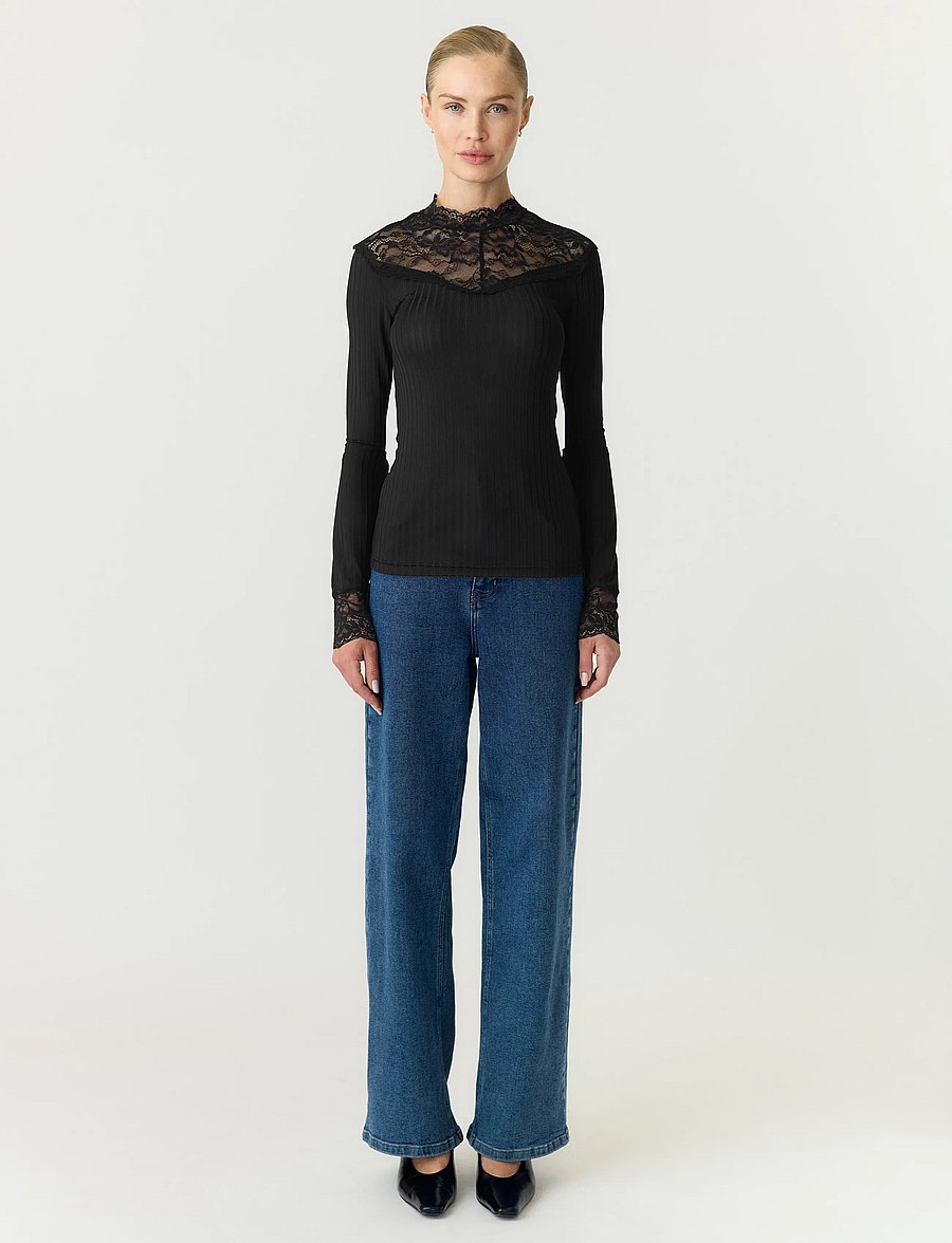 YAS - YASBLACE LS TOP S. NOOS - långärmade toppar - black - 4