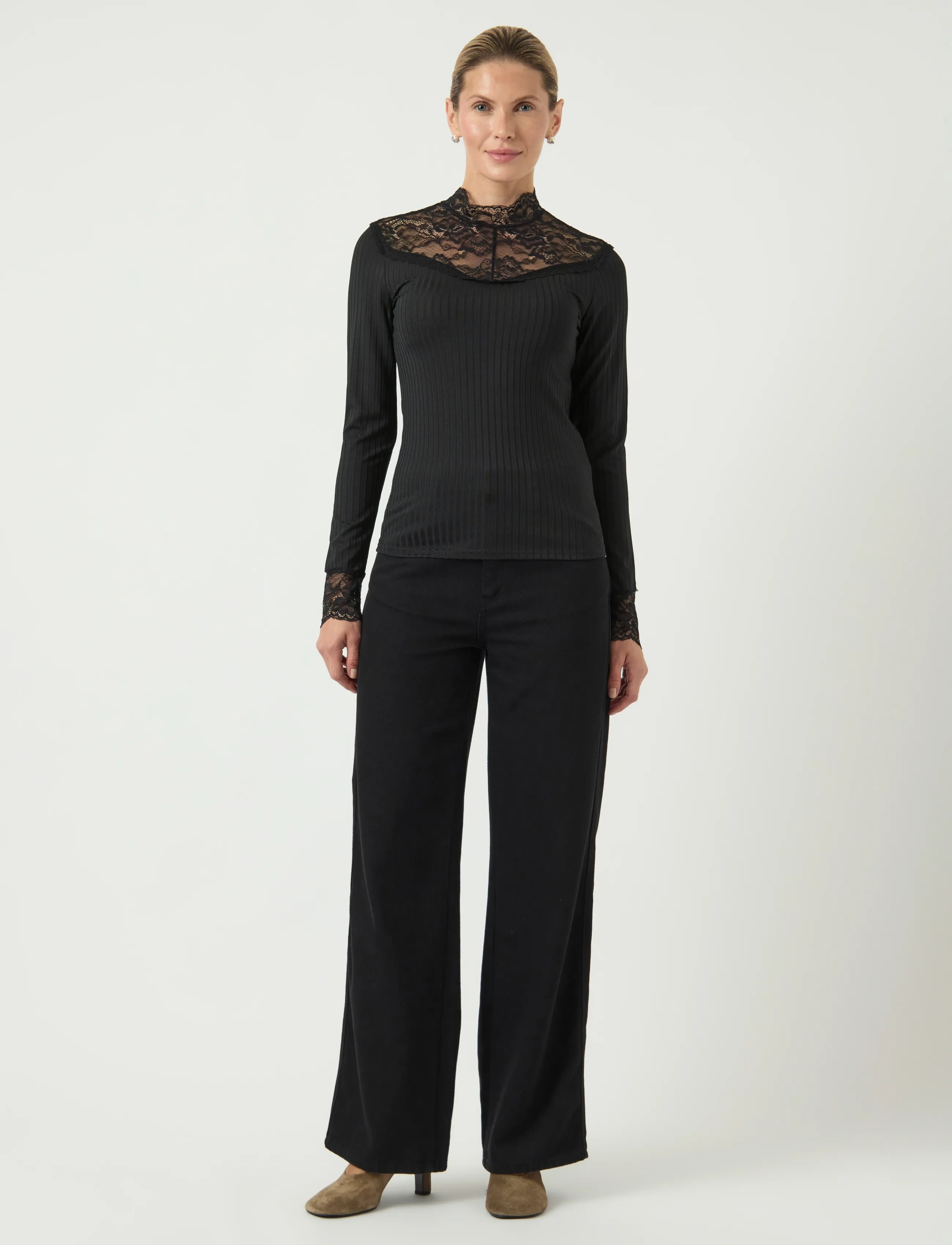 YAS - YASBLACE LS TOP S. NOOS - laveste priser - black - 4