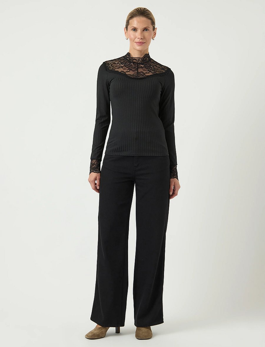 YAS - YASBLACE LS TOP S. NOOS - langærmede toppe - black - 4