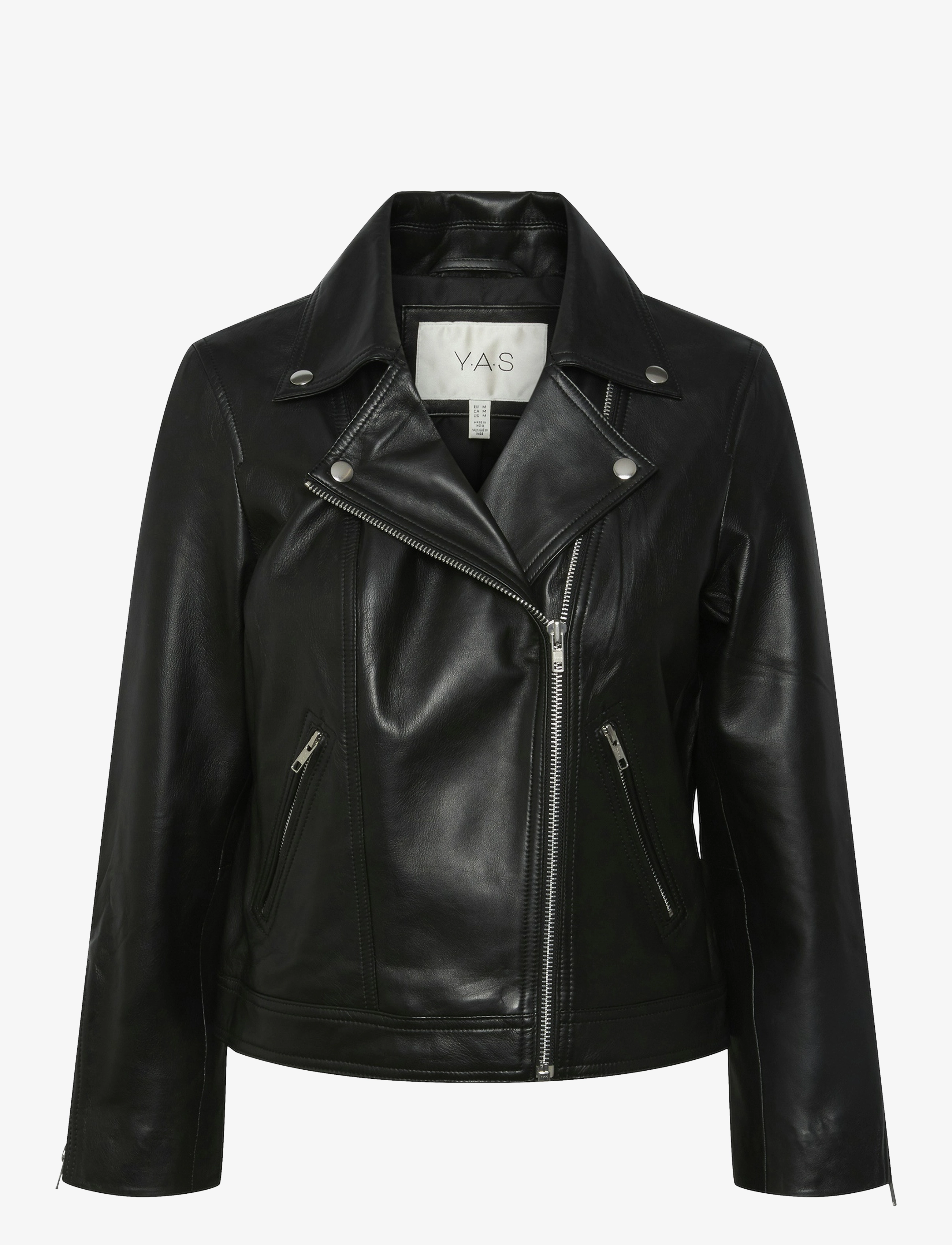 YAS - YASPHIL 7/8 LEATHER JACKET NOOS - black - 1