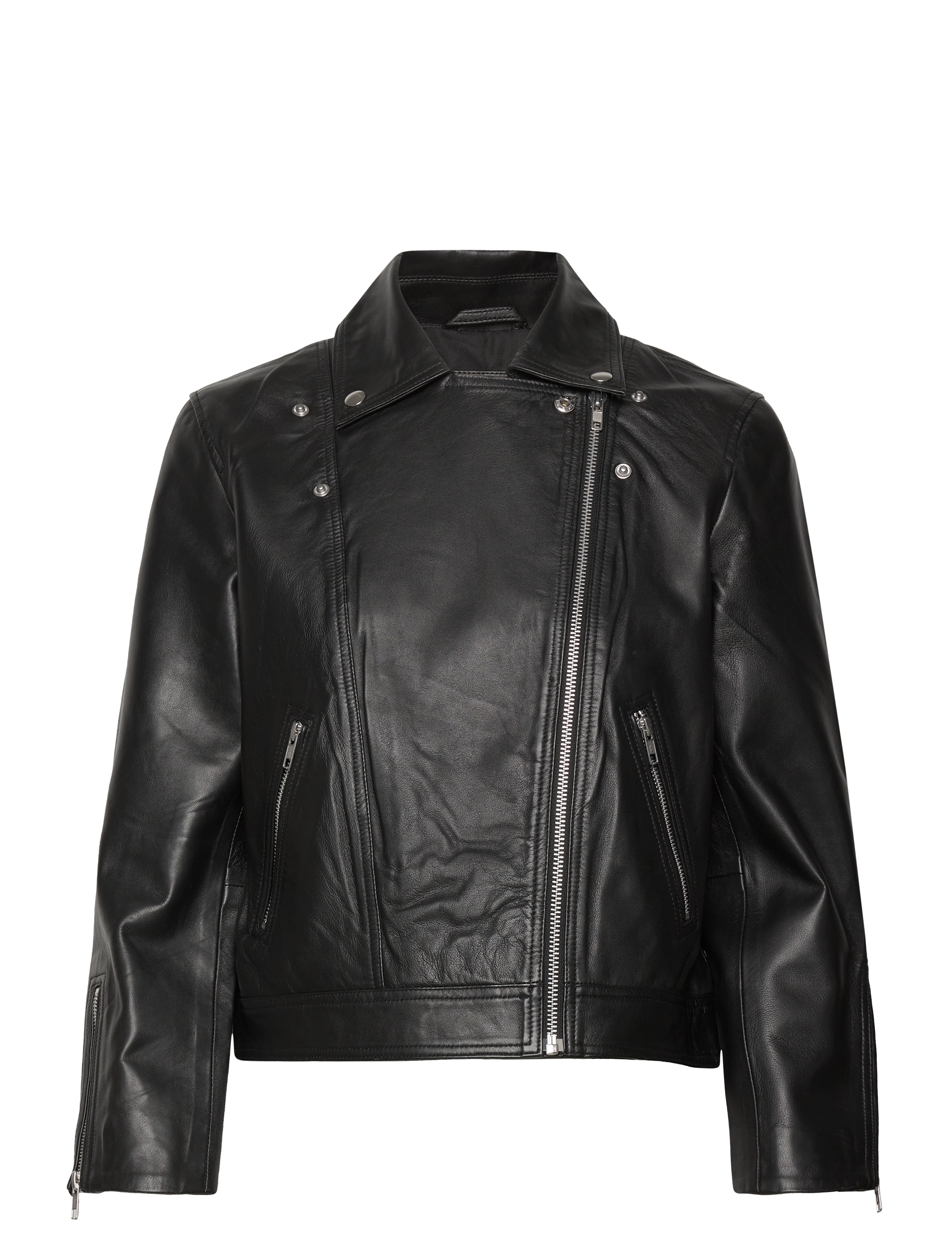 YAS - YASPHIL 7/8 LEATHER JACKET NOOS - black - 3