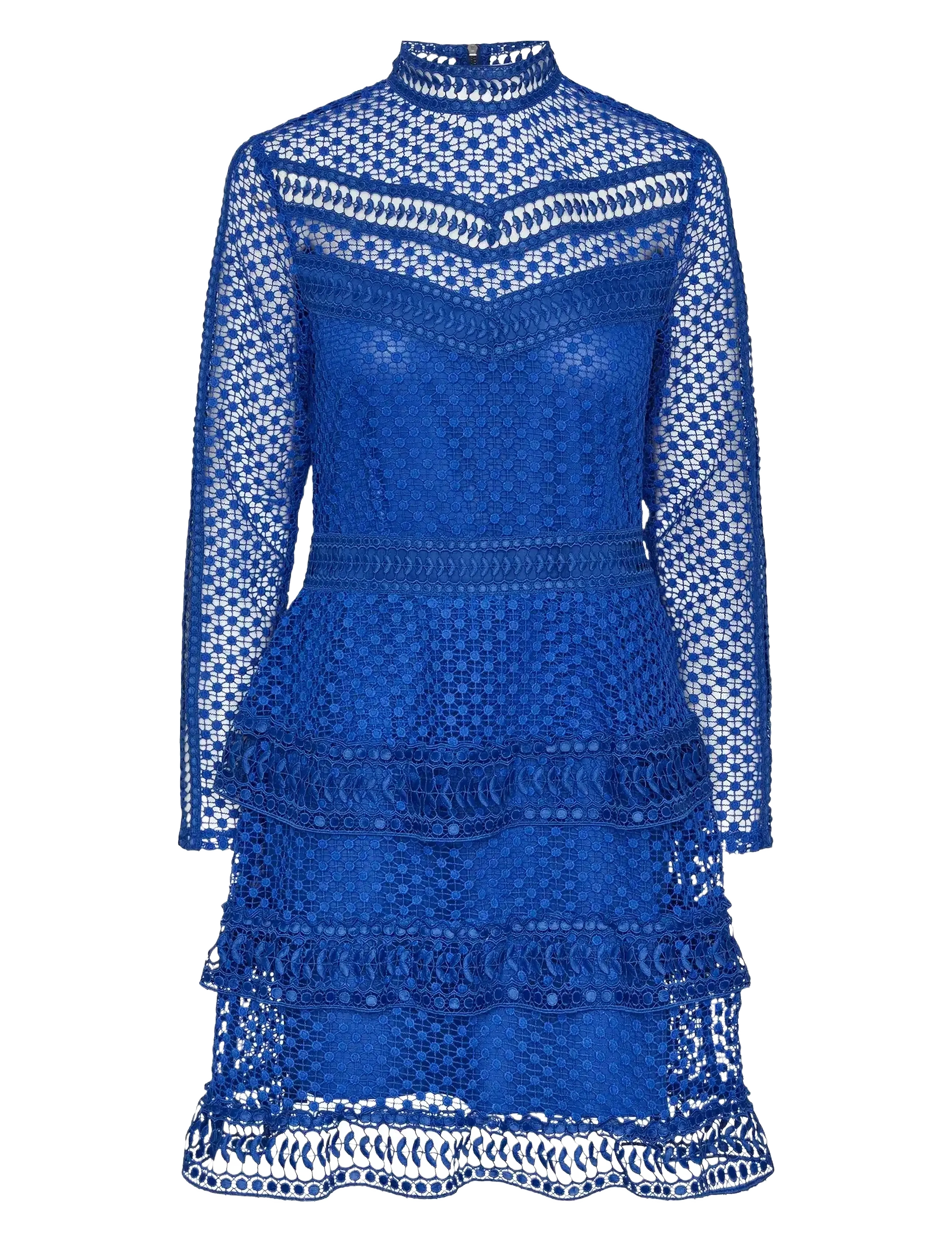 YAS YASALBERTA LS NEW LACE DRESS - Kjoler - SURF THE WEB / blue