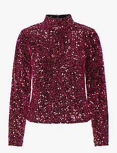 YASPINKO SEQUIN LS BLOUSE - SHOW, YAS