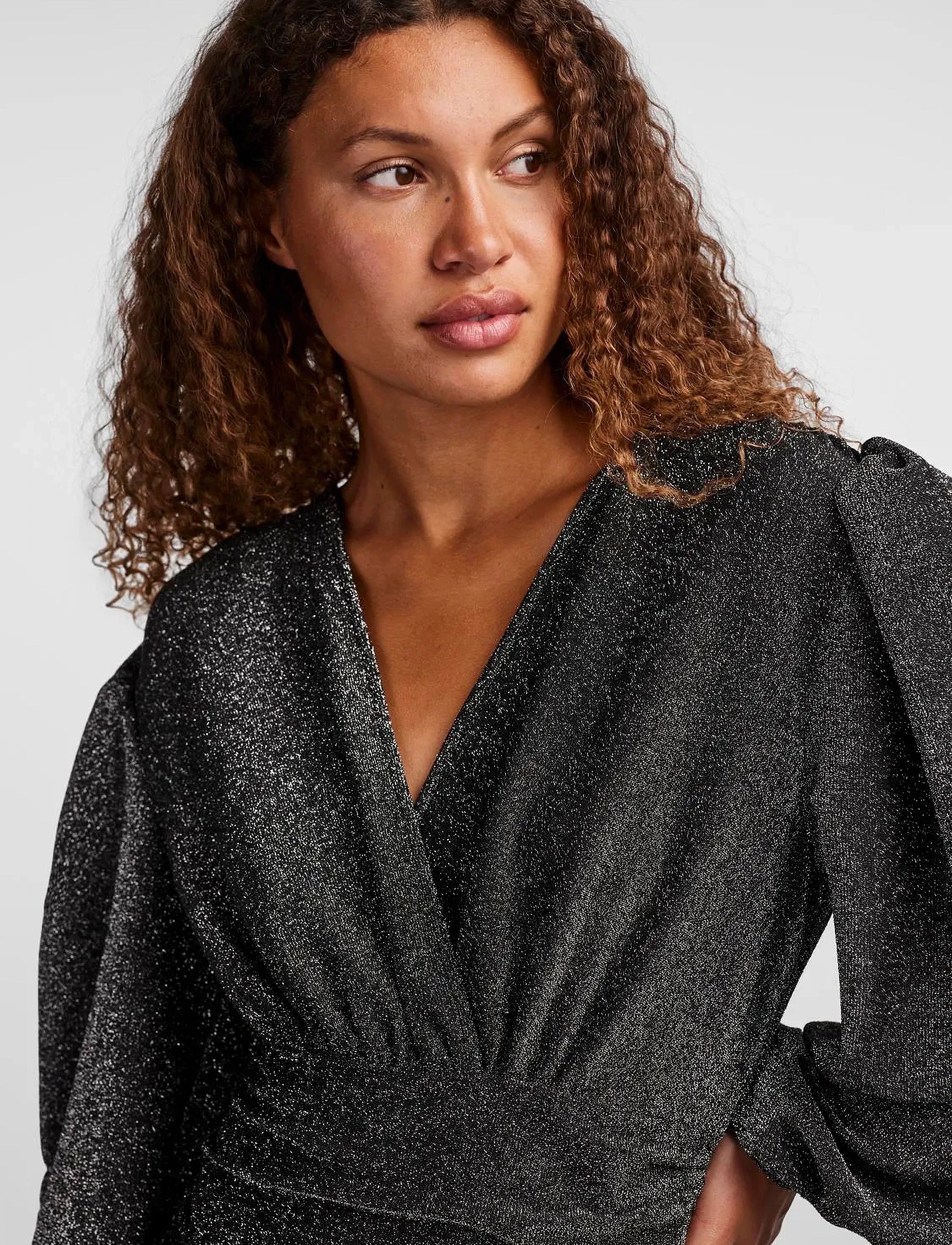 YAS - YASTIKKA LS GLITTER DRESS - SHOW - festtøj til outletpriser - black - 4