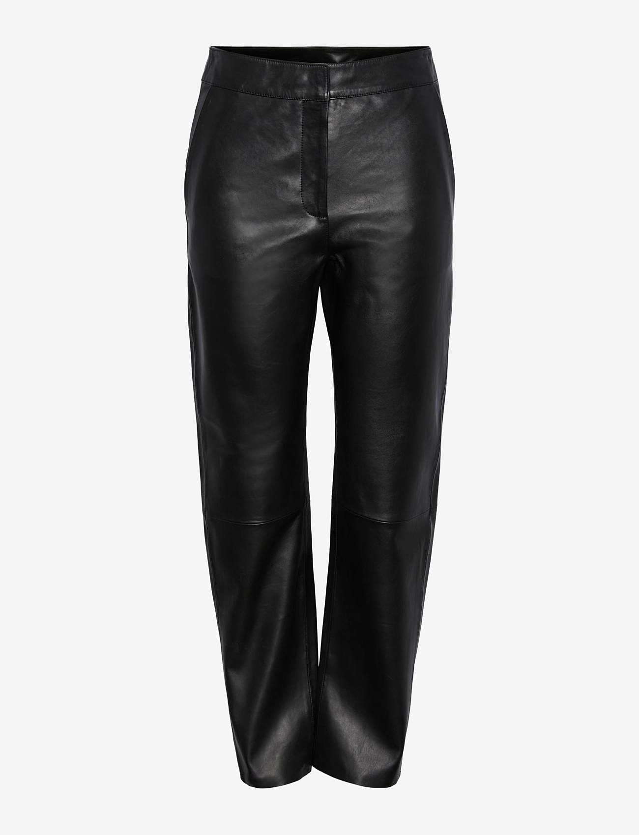 YAS - YASLINE HMW LEATHER PANT NOOS - skinnbyxor - black - 1
