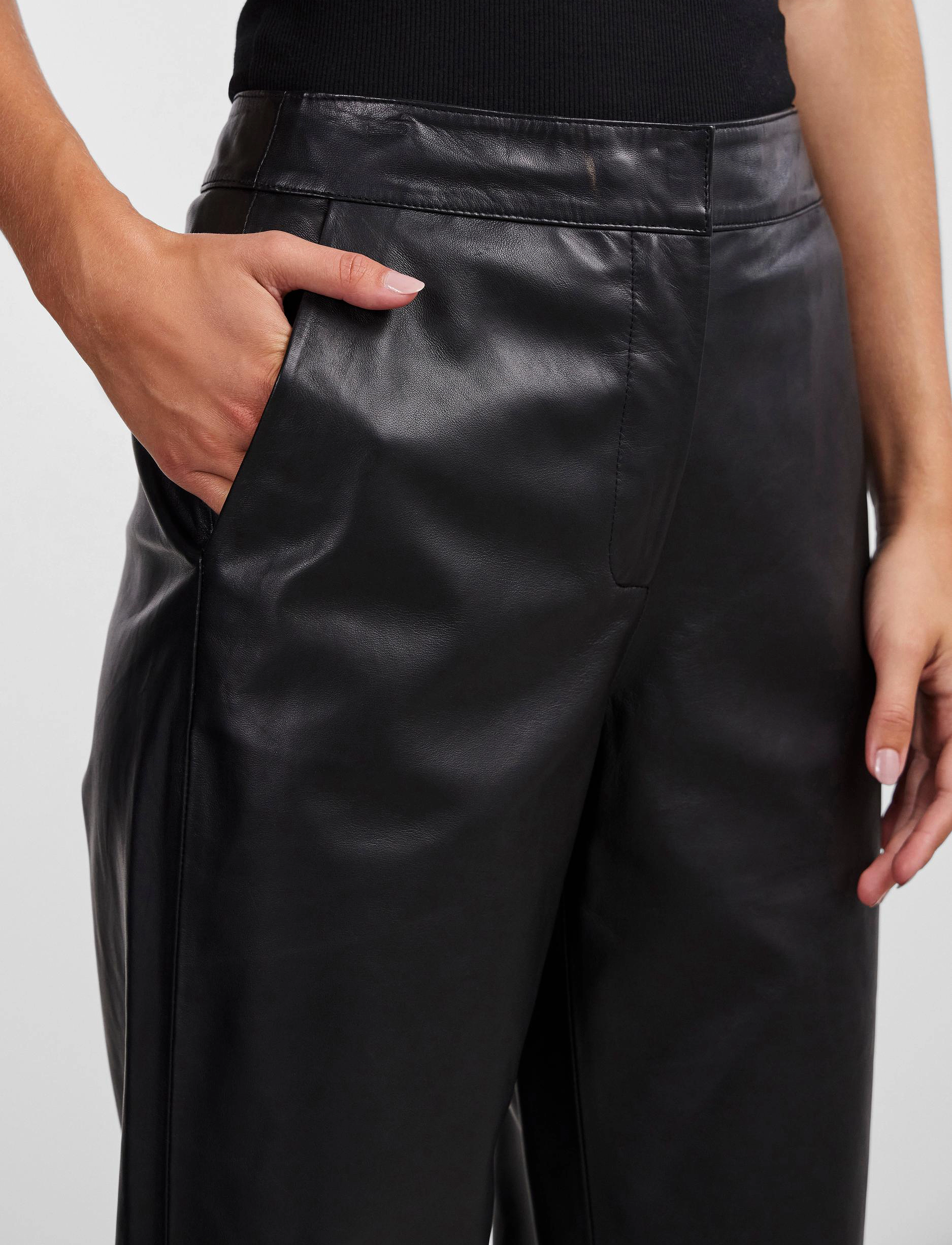YAS - YASLINE HMW LEATHER PANT NOOS - black - 5